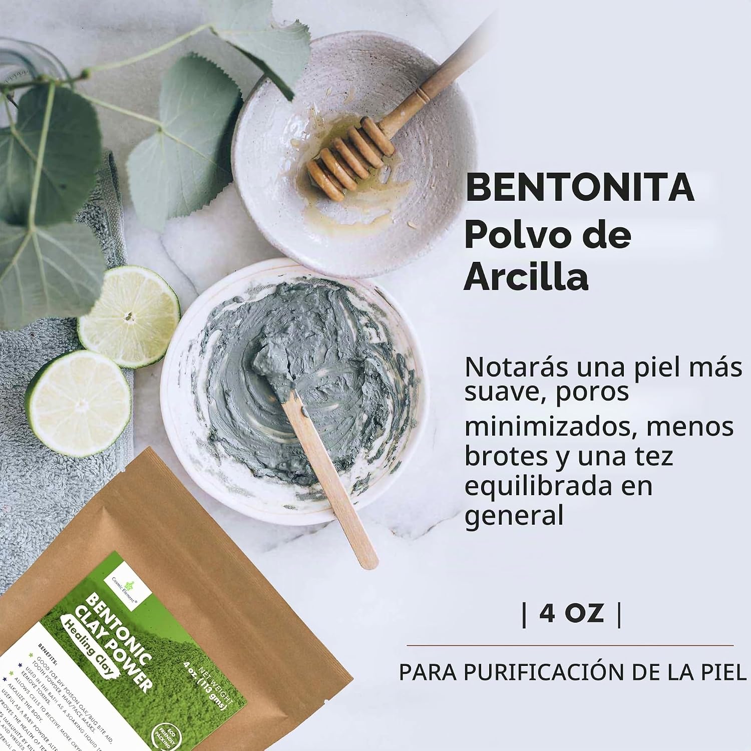 POLVO DE ARCILLA DE BENTONITA DE CALCIO 100% PURO, VEGANO, GRADO ALIMENTICIO, ARCILLA CURATIVA, DESINTOXICACIÓN - 6