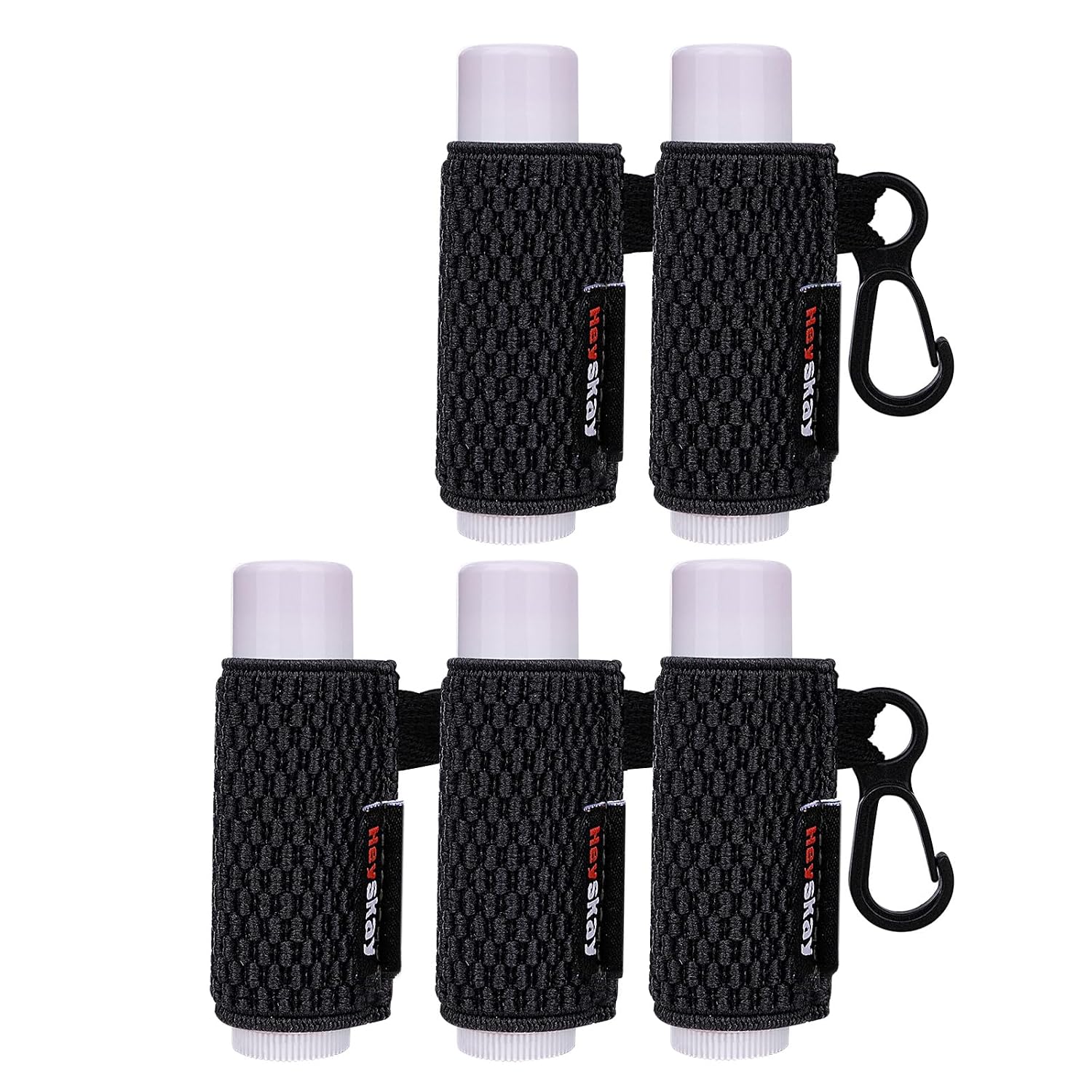 HEYSKAY 5PCS PORTABĂLSAMOS FUNDAS PARA LĂPIZ LABIAL LLAVERO PORTABRILLO LABIAL LLAVERO PROTECTOR LABIAL FUNDAS ELĂSTICAS - 1