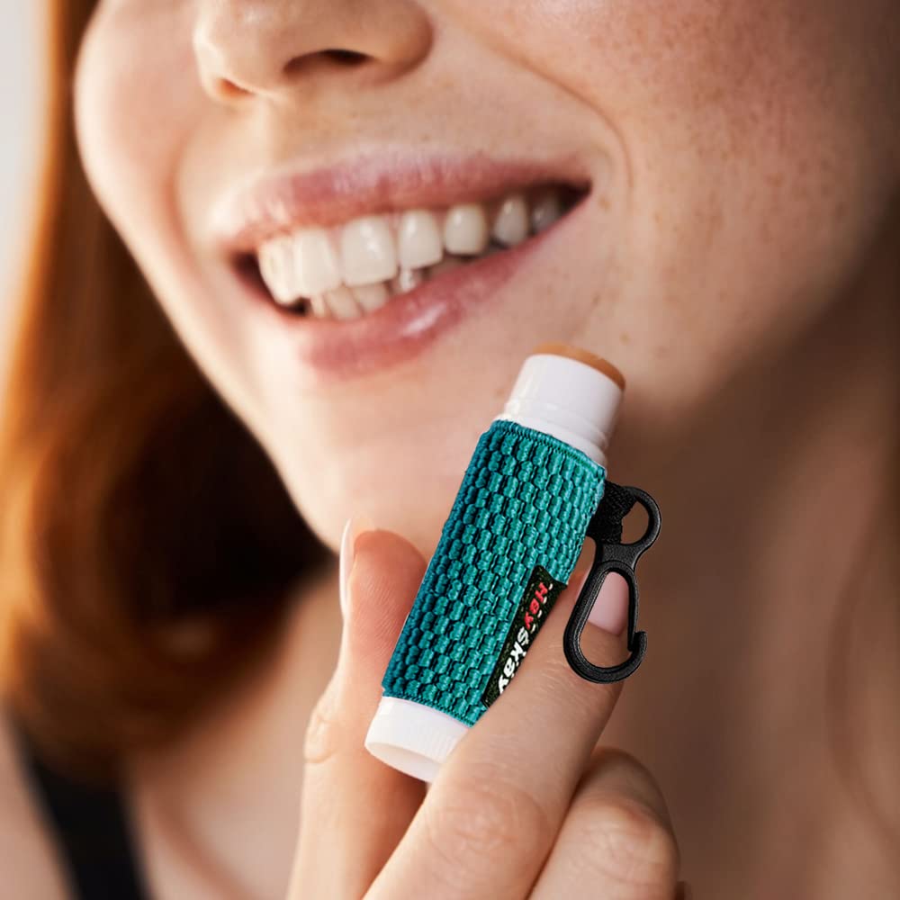 HEYSKAY 5PCS PORTABĂLSAMOS FUNDAS PARA LĂPIZ LABIAL LLAVERO PORTABRILLO LABIAL LLAVERO PROTECTOR LABIAL FUNDAS ELĂSTICAS - 4