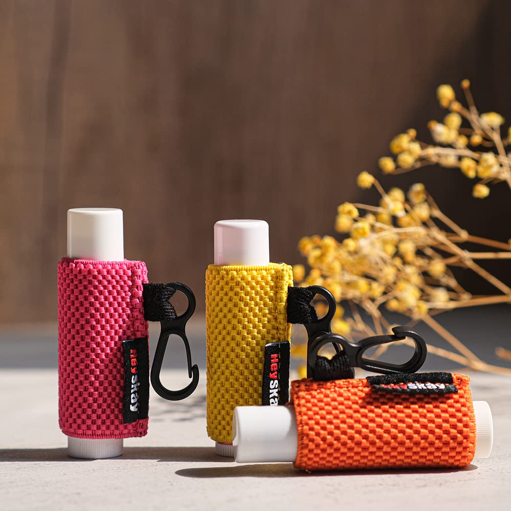 HEYSKAY 5PCS PORTABĂLSAMOS FUNDAS PARA LĂPIZ LABIAL LLAVERO PORTABRILLO LABIAL LLAVERO PROTECTOR LABIAL FUNDAS ELĂSTICAS - 5