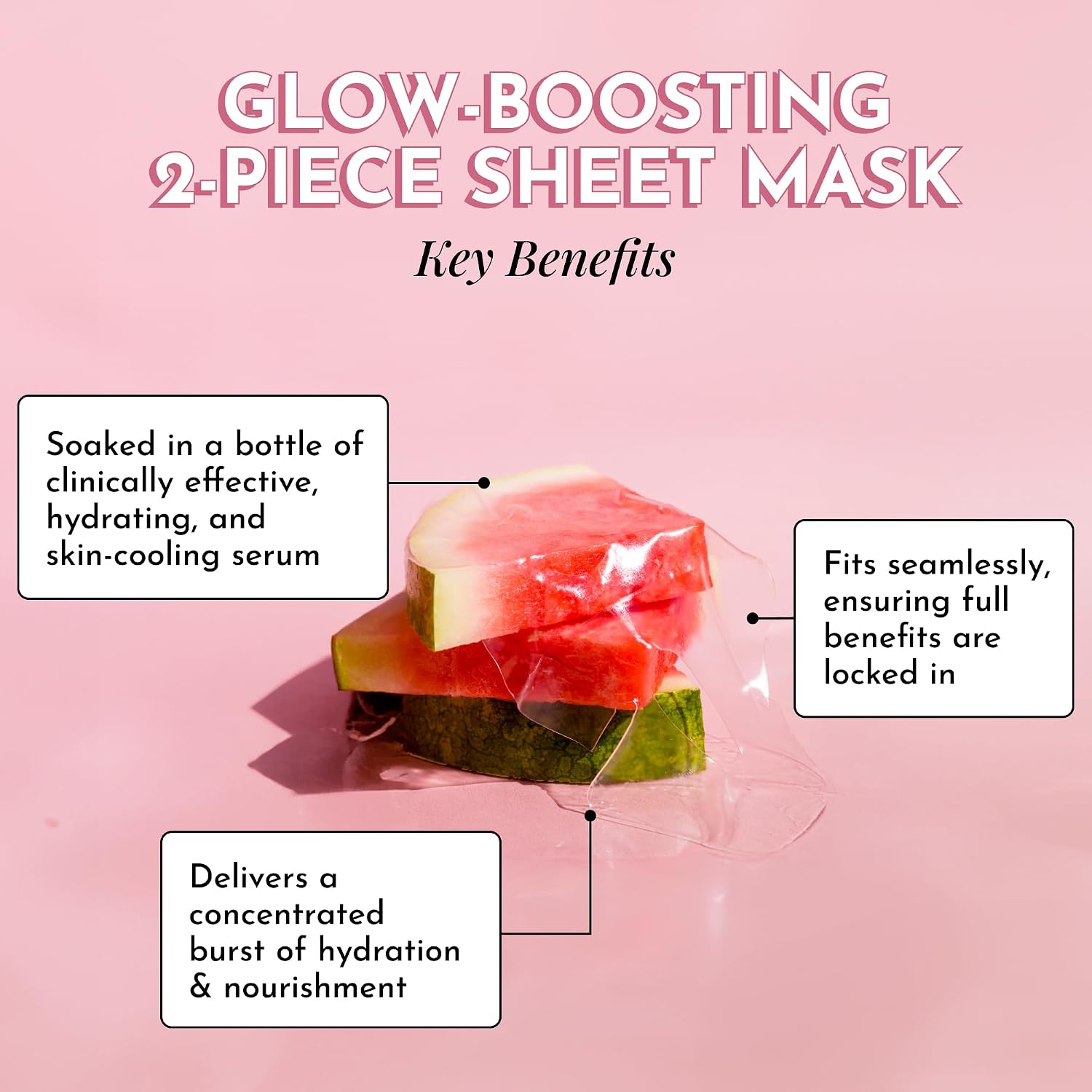 BRILLO GLOW RECIPE WATERMELON BRILLO GLOW JELLY - PAQUETE DE 3 MASCARILLAS DESECHABLES DE HIDROGEL CON CENTELLA ASIÁTICA - 3