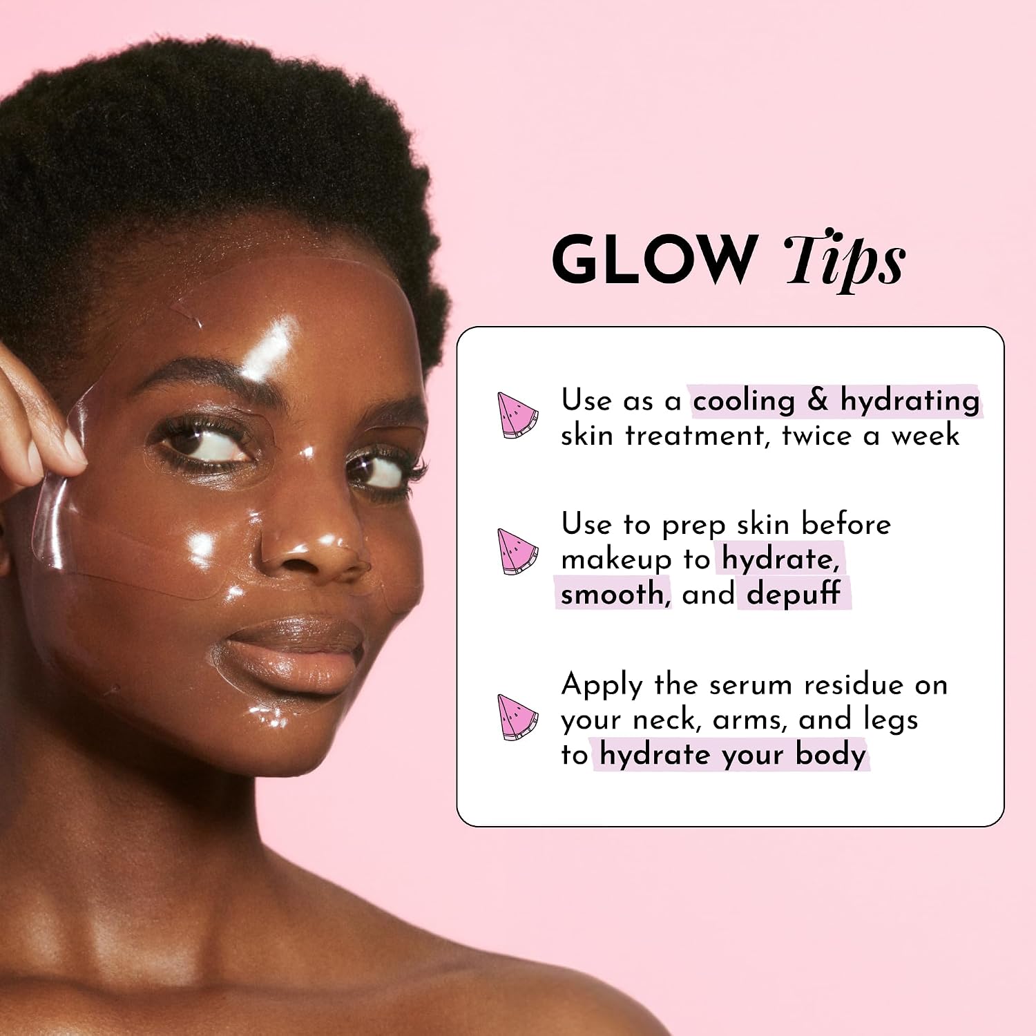 BRILLO GLOW RECIPE WATERMELON BRILLO GLOW JELLY - PAQUETE DE 3 MASCARILLAS DESECHABLES DE HIDROGEL CON CENTELLA ASIÁTICA - 7