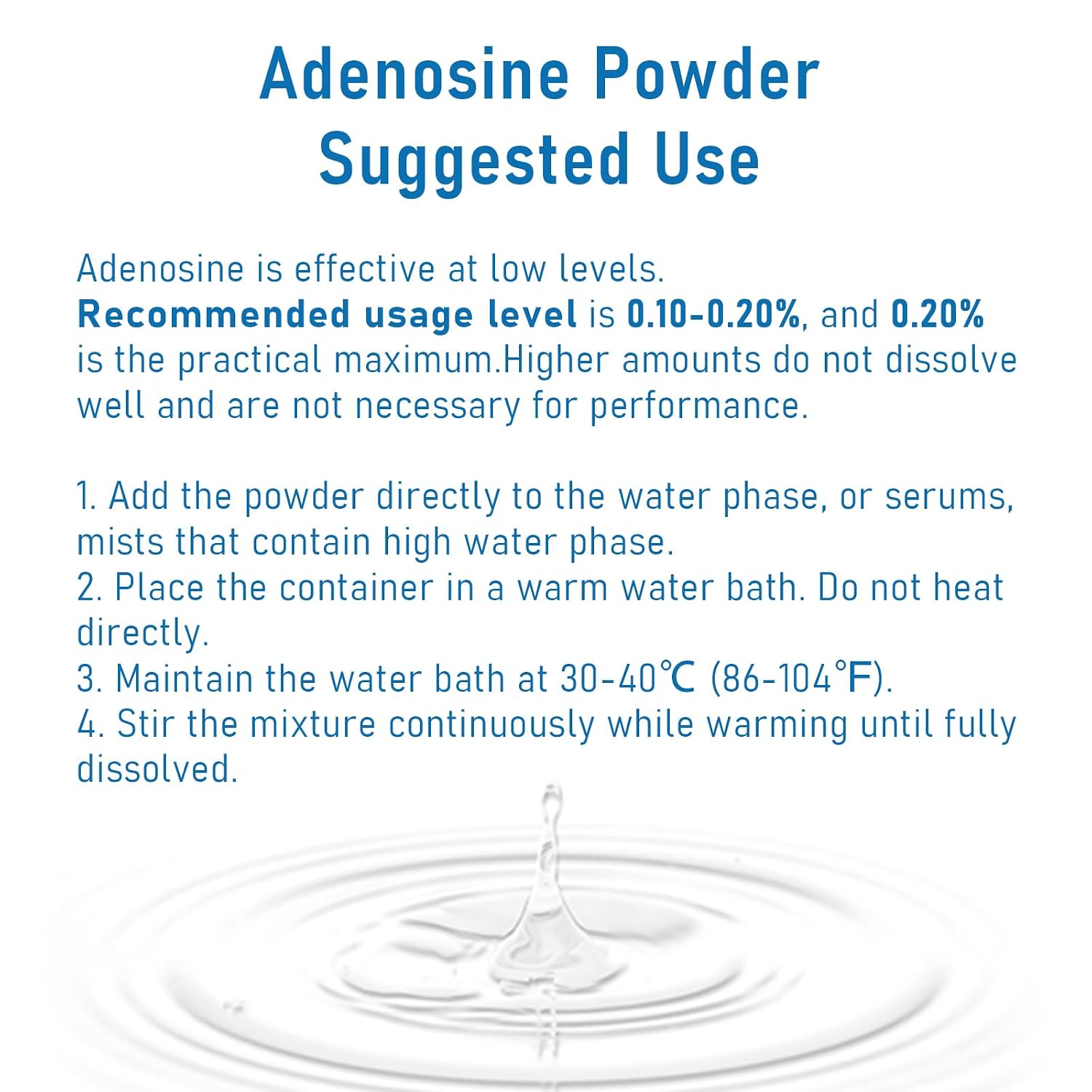 MAYKER ADENOSINE POLVO TRASLÚCIDO 0.7OZ, INGREDIENTE DE GRADO COSMÉTICO DE ALTA PUREZA PARA SUEROS A BASE DE AGUA, CREMAS, - 5