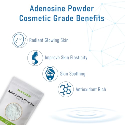 MAYKER ADENOSINE POLVO TRASLÚCIDO 0.7OZ, INGREDIENTE DE GRADO COSMÉTICO DE ALTA PUREZA PARA SUEROS A BASE DE AGUA, CREMAS, - 7
