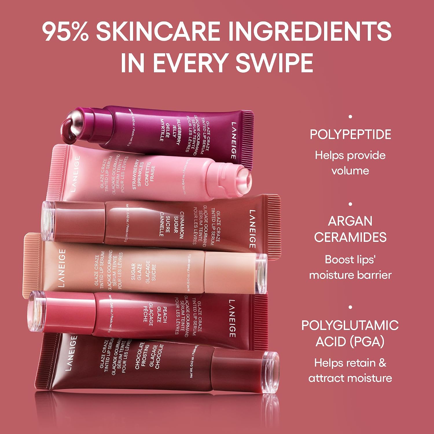 LANEIGE - SUERO LABIAL BRILLANTE GLAZE CRAZE: SUERO LABIAL HIDRATANTE PARA LABIOS BRILLANTES Y NUTRIDOS CON POLIPĂPTIDOS - 7