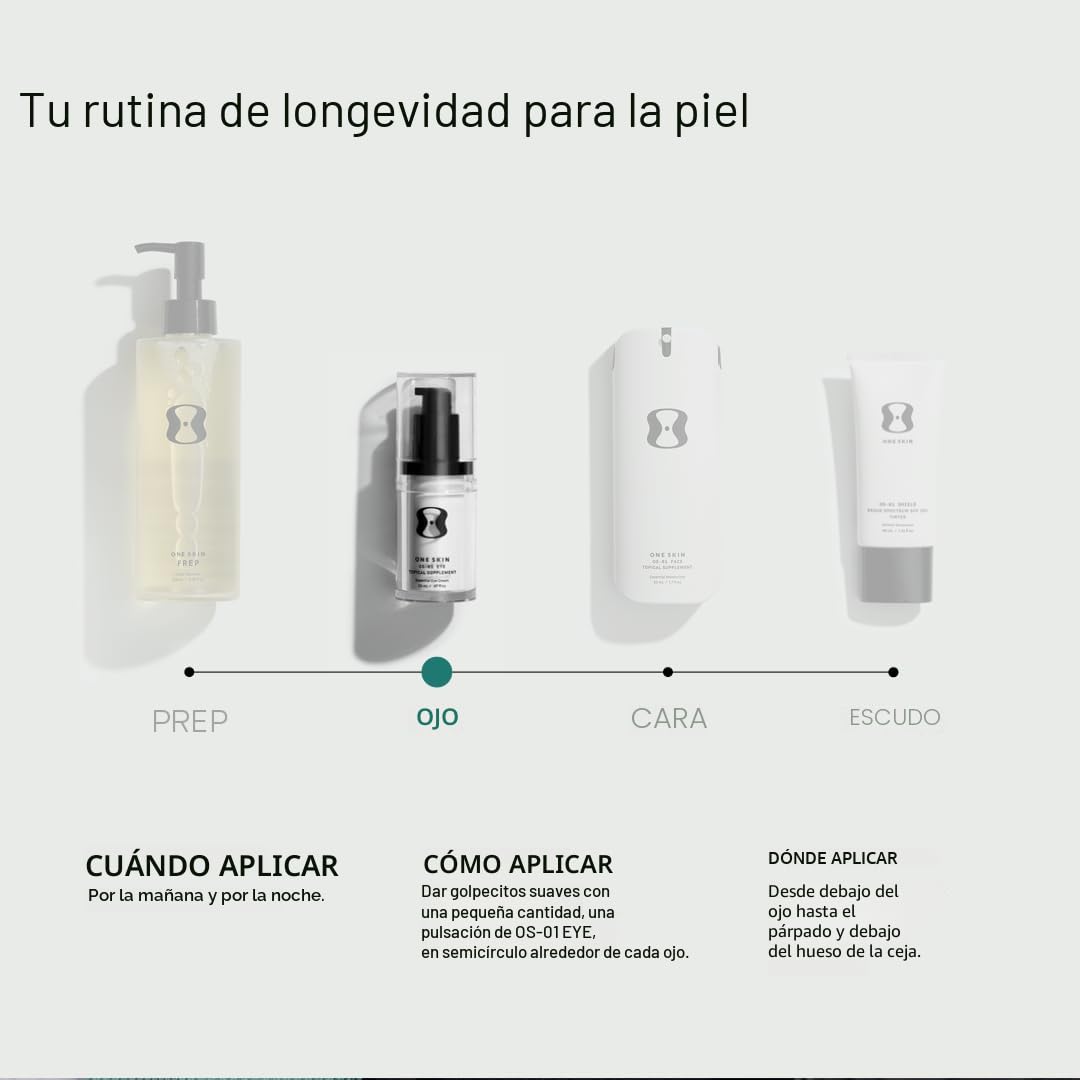 ONESKIN EYE OS-01 PÉPTIDO SUPLEMENTO TÓPICO CREMA DE OJOS DE REVERSIÓN DE EDAD PARA LONGEVIDAD DE LA PIEL SEGURA PARA PIEL - 5