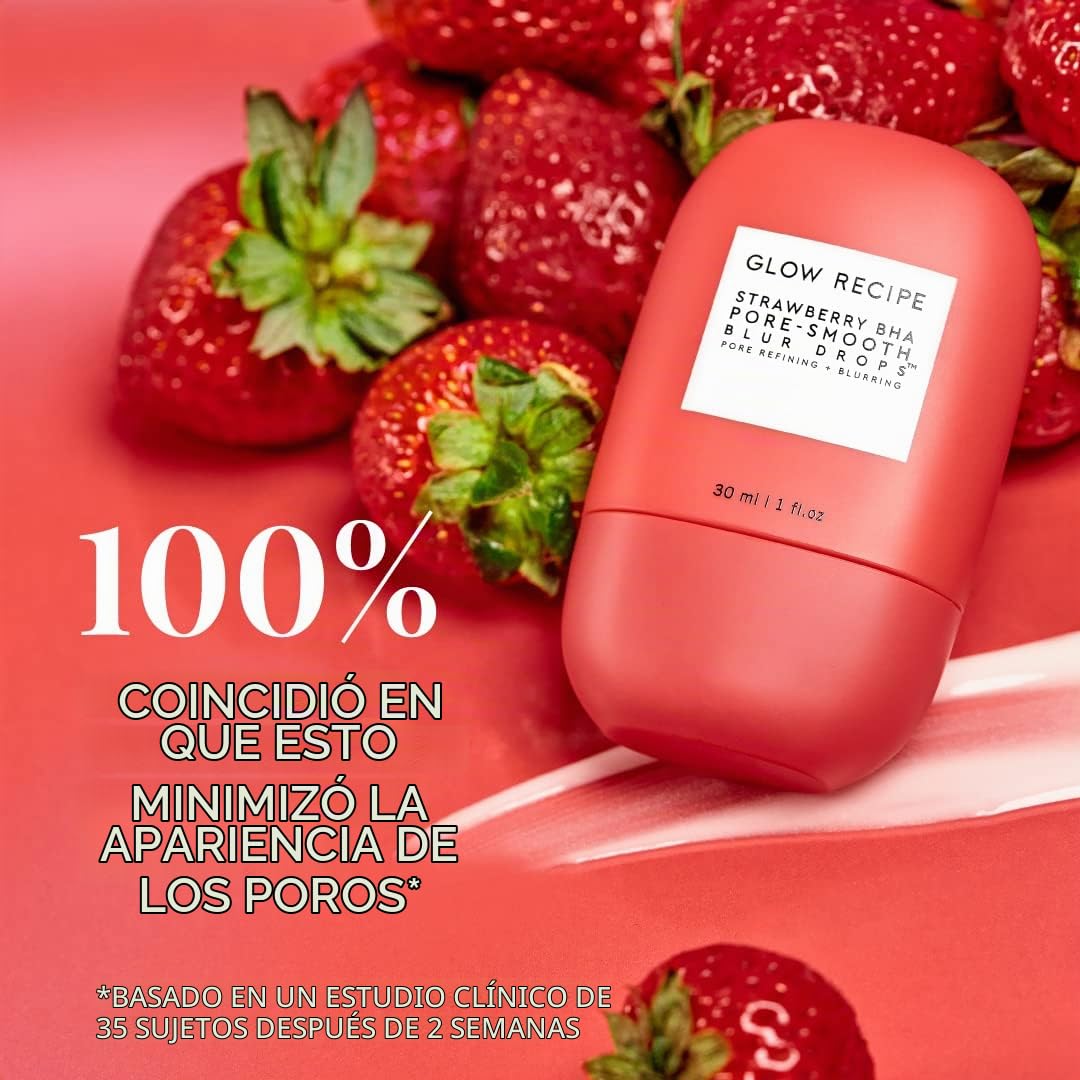BRILLO GLOW RECIPE BASE DE SUERO BHA DE FRESA, IMPRIMACIÓN MATE BORROSA SIN SILICONA, IMPRIMACIÓN FACIAL MINIMIZADORA - 2