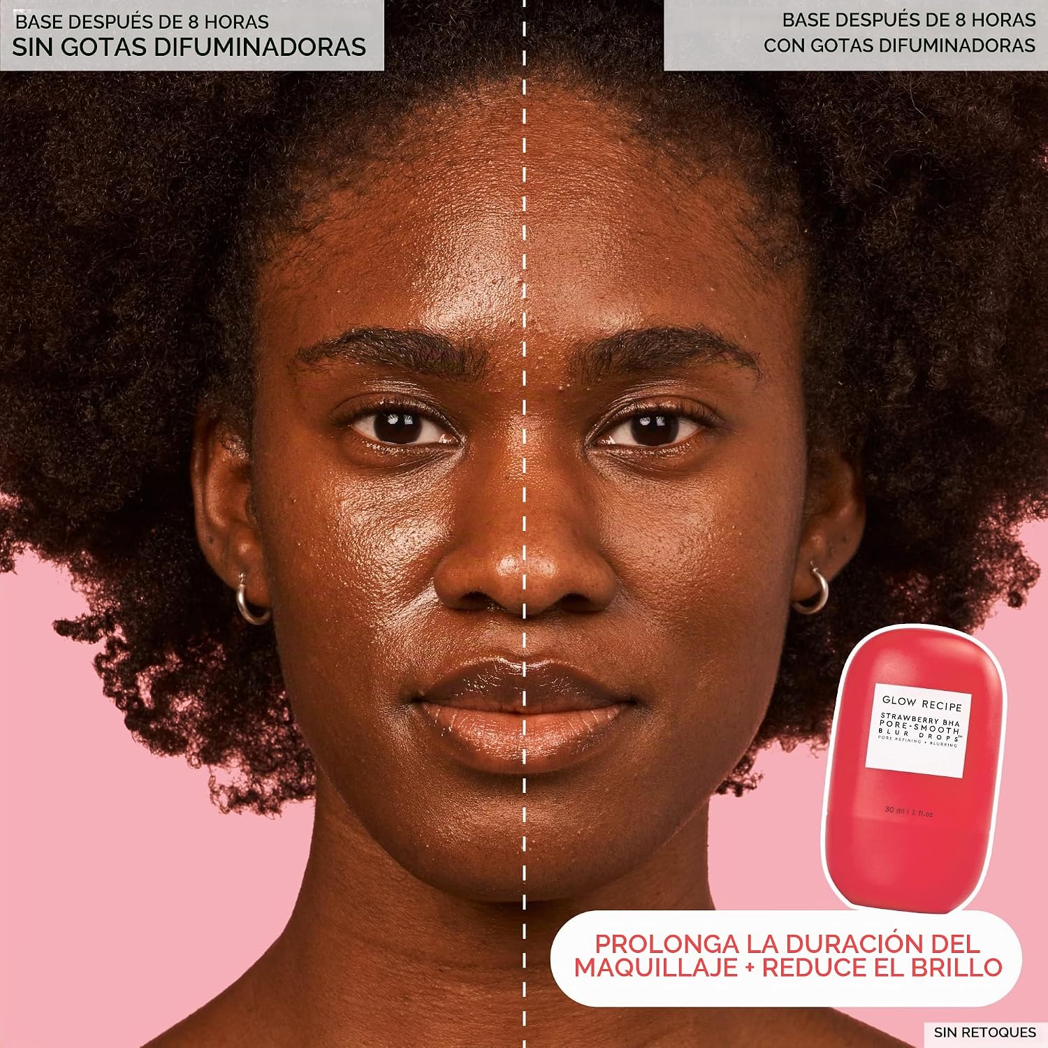 BRILLO GLOW RECIPE BASE DE SUERO BHA DE FRESA, IMPRIMACIÓN MATE BORROSA SIN SILICONA, IMPRIMACIÓN FACIAL MINIMIZADORA - 7