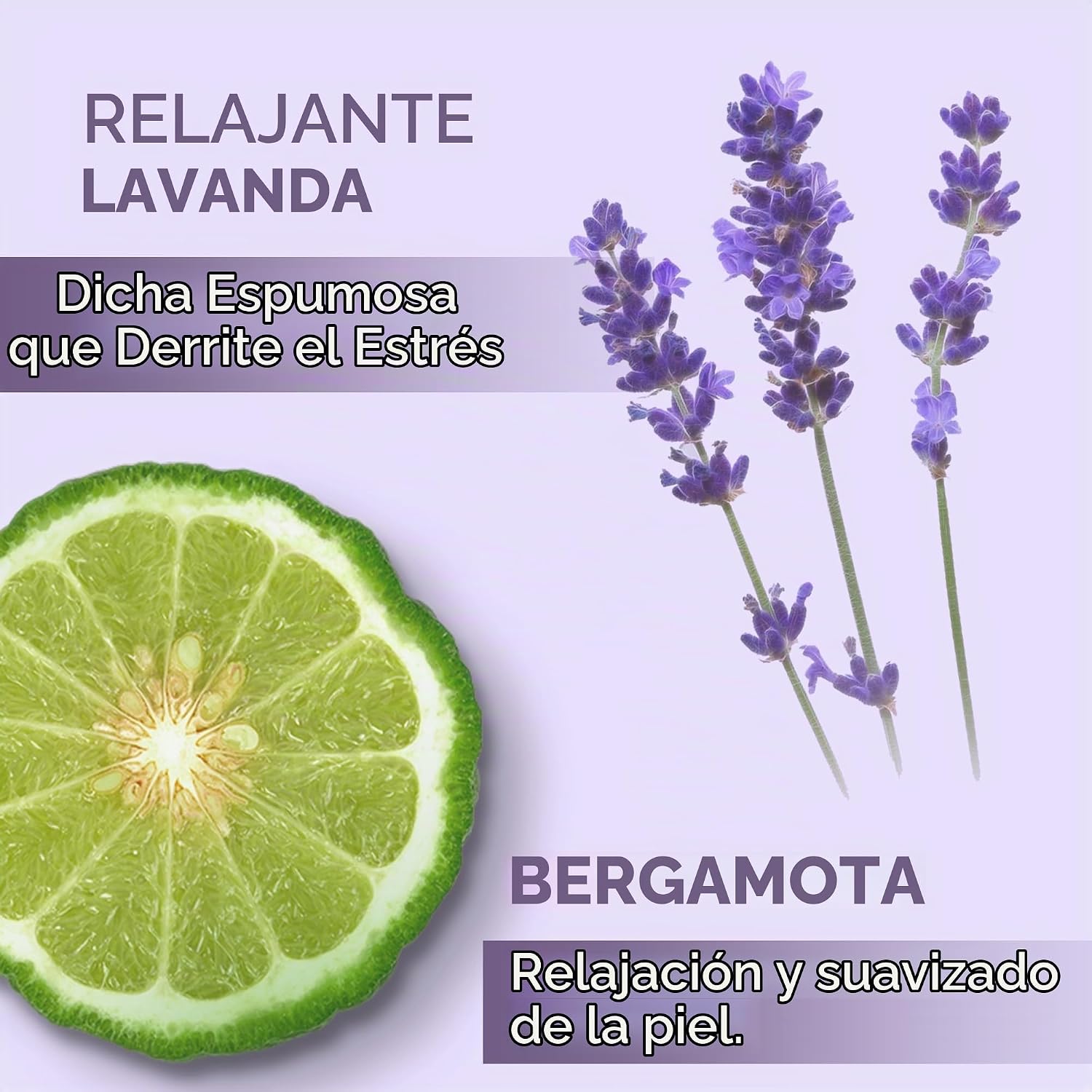 BAÑO ESPUMOSO DE LUJO, BAÑO DE BURBUJAS PERFUMADO NATURAL CON ACEITES ESENCIALES Y SAL DE EPSOM, AROMA RELAJANTE DE LAVANDA, - 7