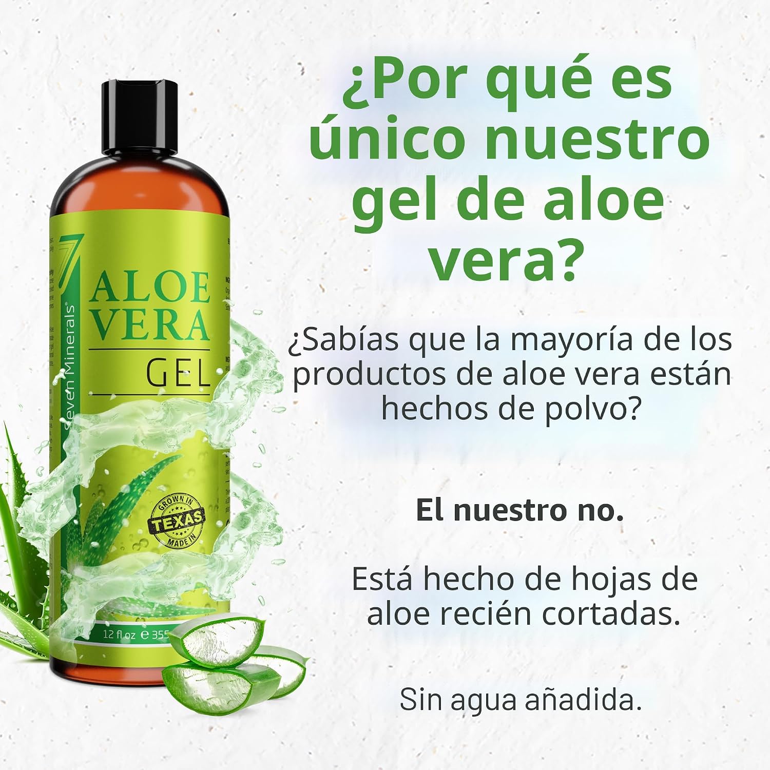 GEL DE ALOE VERA 99 % ORGÁNICO SIN XANTANO, DE RÁPIDA ABSORCIÓN, SIN RESIDUOS. FABRICADO EN ESTADOS UNIDOS. FÓRMULA - 4