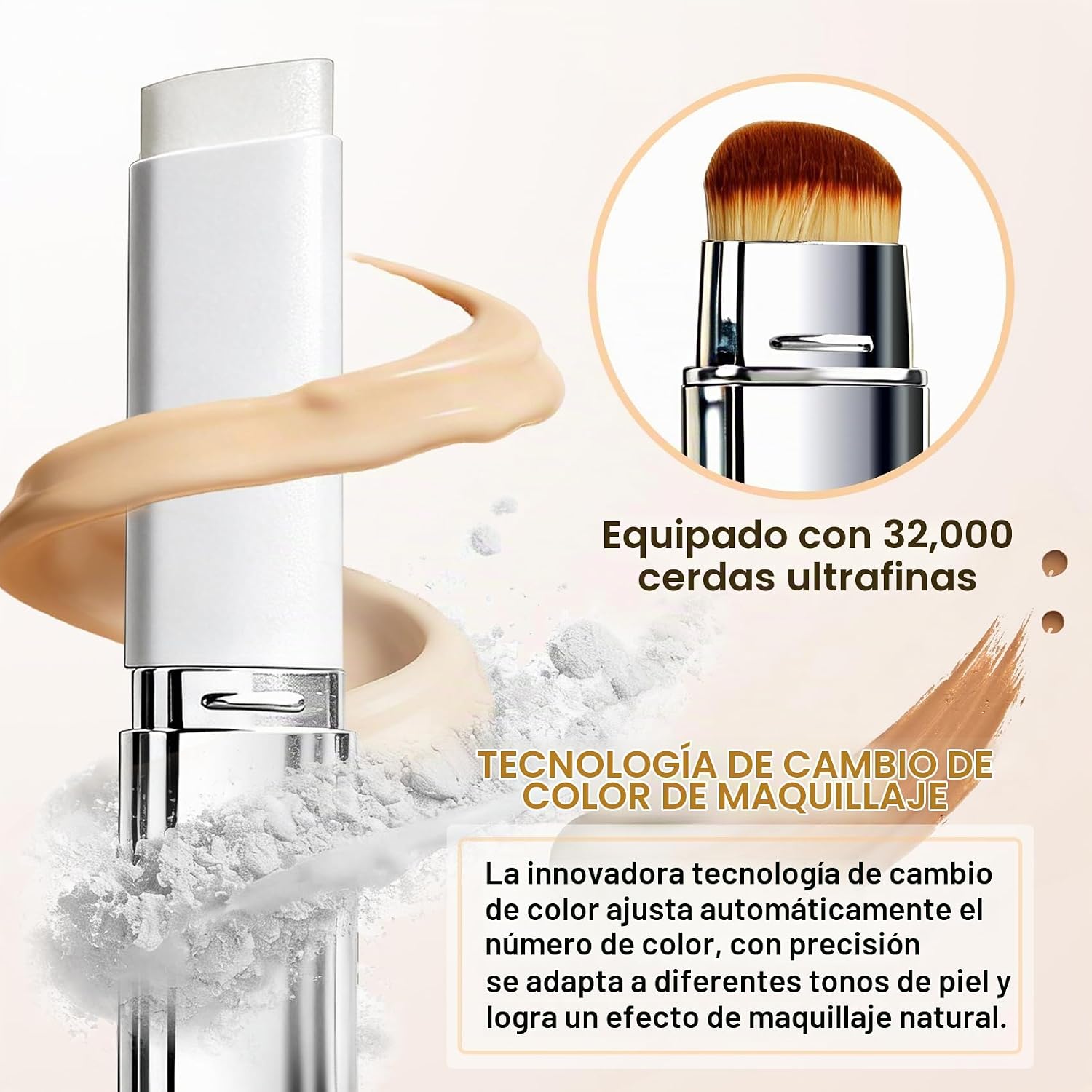BARRA DE BASE COREANA QUE CAMBIA DE COLOR CON VOLUFILINE, BARRA DE CREMA - 2