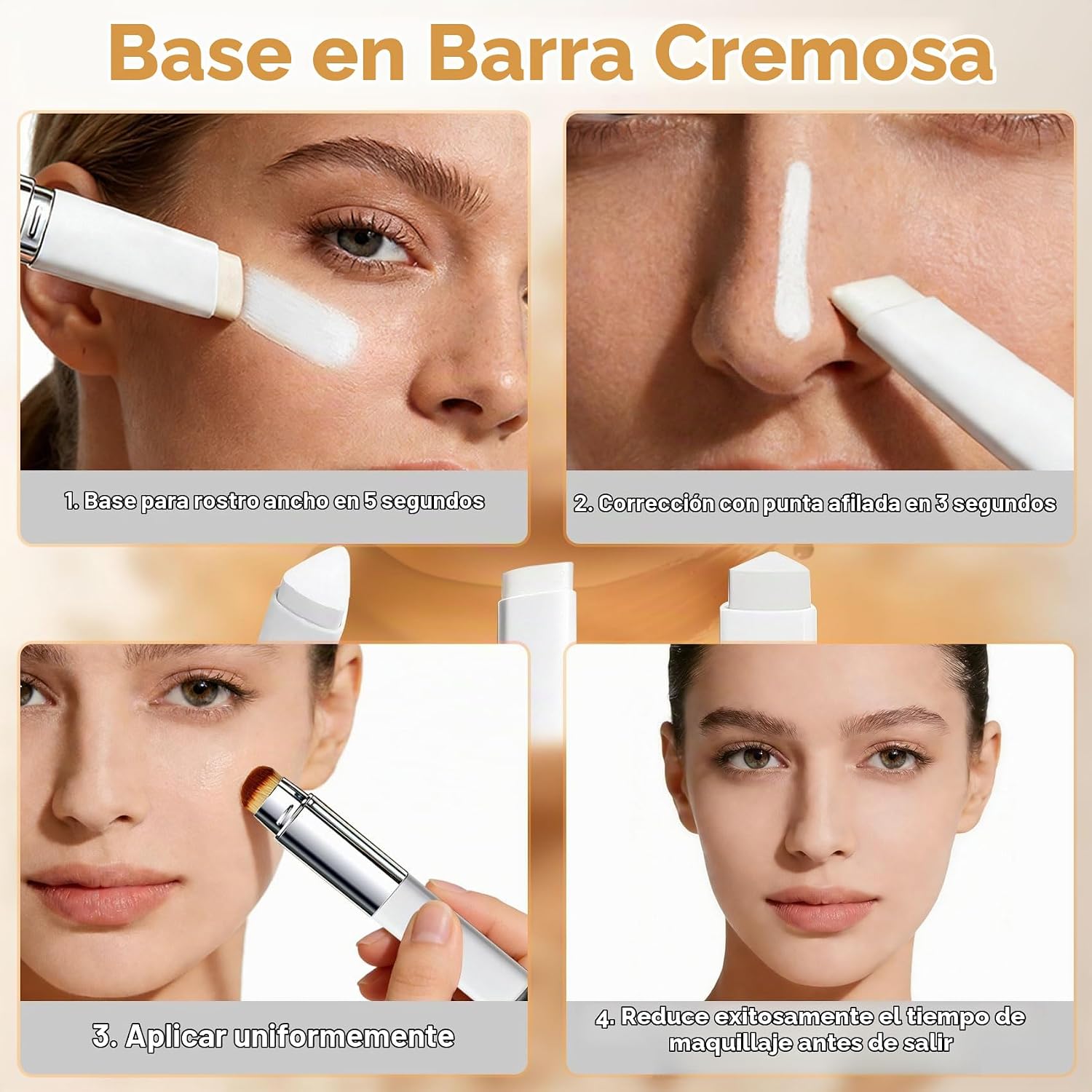BARRA DE BASE COREANA QUE CAMBIA DE COLOR CON VOLUFILINE, BARRA DE CREMA - 4