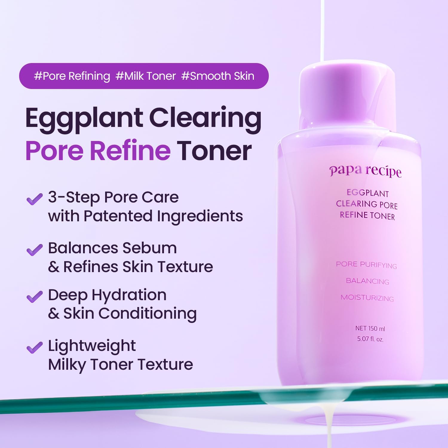 PAPA RECIPE PORE REFINE - TÓNICO LECHOSO 2% NIACINAMIDA 4 COMPLEJOS DE CERAMIDA, TÓNER EXFOLIANTE SUAVE Y LIGERO/DIARIO, - 2