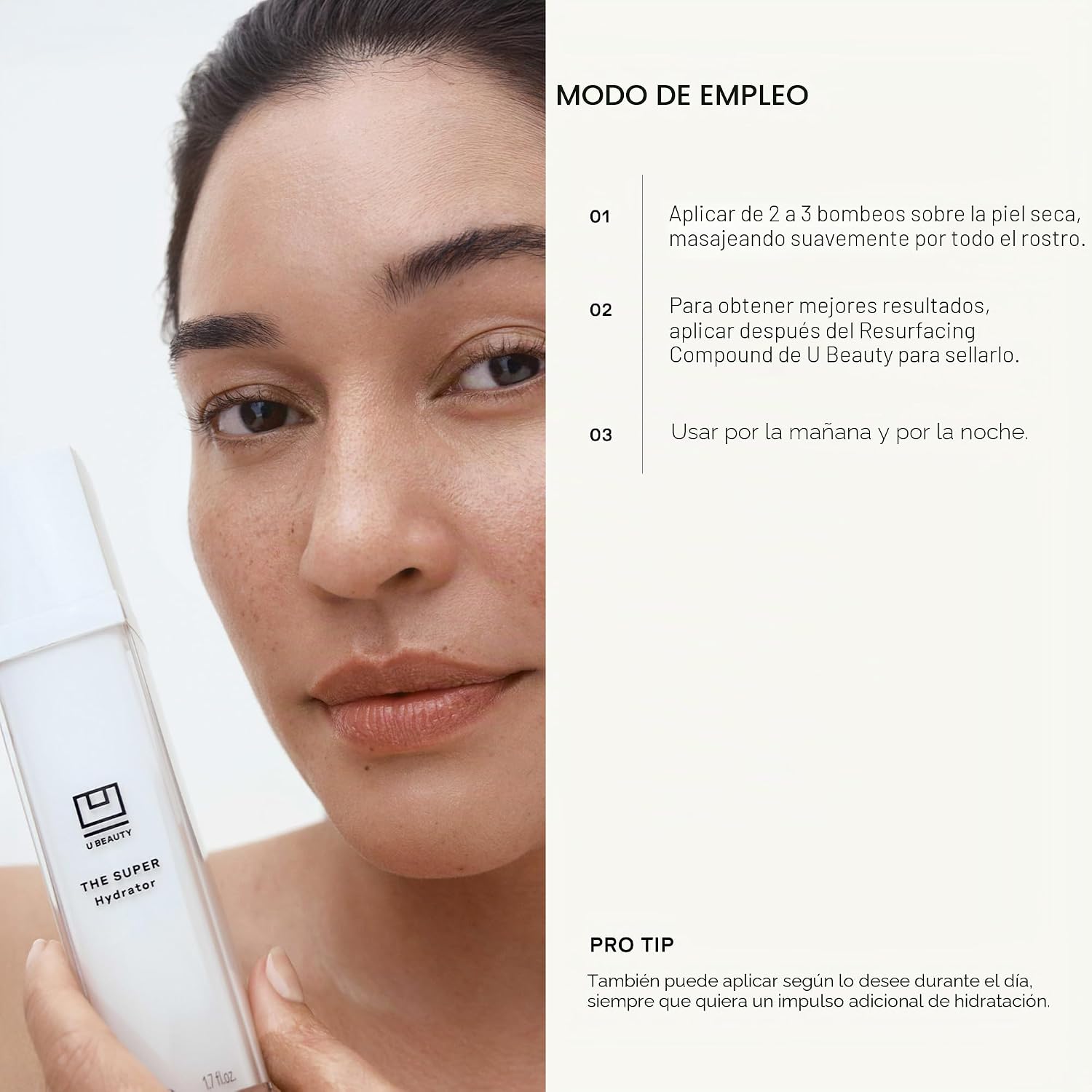 U BEAUTY THE SUPER HYDRATOR - HIDRATANTE DE PIEL DE MEGADOSIS Y CREMA HIDRATANTE DE ÁCIDO HIALURÓNICO CON PÉPTIDOS Y ACEITE - 5