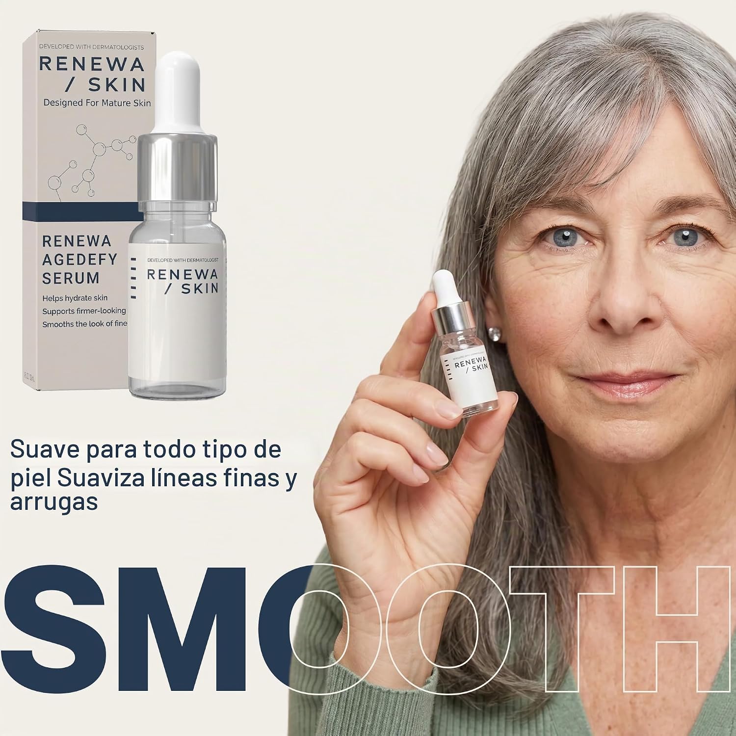 RENEWASKIN AGEDEFY - SUERO DE NIACINAMIDA AL 5% LIGERO E HIDRATANTE CON ÁCIDO HIALURÓNICO Y ANTIOXIDANTES, ILUMINADOR, - 5