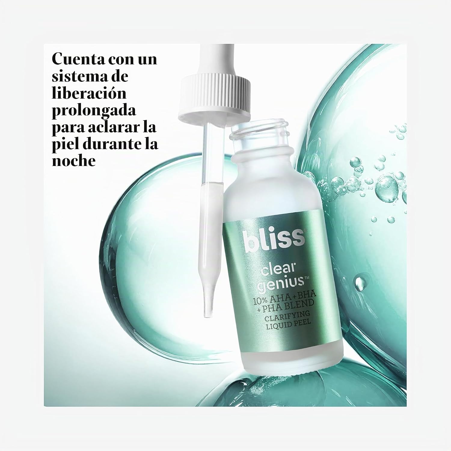BLISS CLEAR GENIUS - CÁSCARA LÍQUIDA CLARIFICANTE DURANTE LA NOCHE, 1 ONZA LÍQUIDA, AMANTE DE LA PIEL - 3