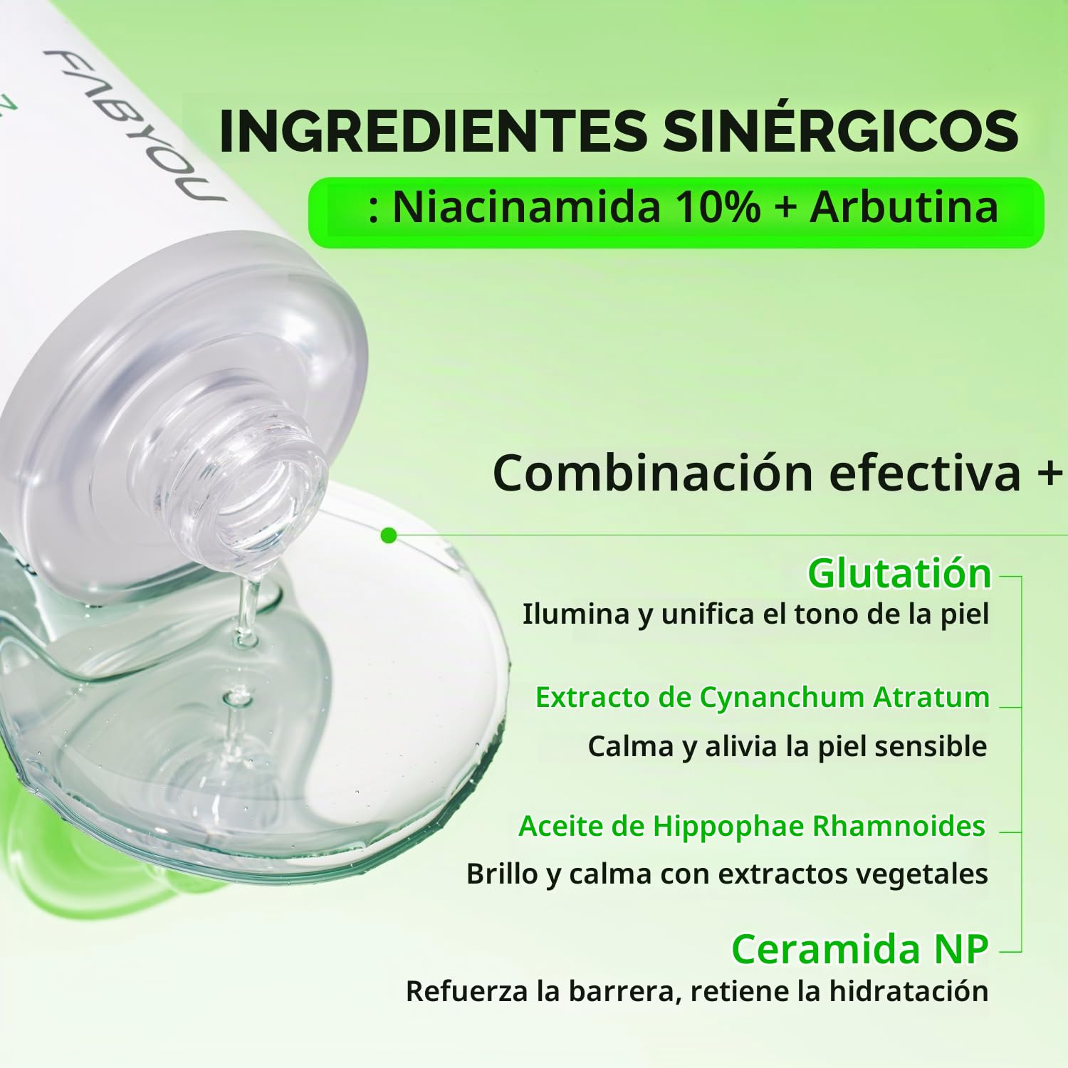 NIACINAMIDE ARBUTIN BRILLO GLOW BOOSTING SÉRUM FACIAL CONCENTRADO 1.69 FL OZ VIDRIO COREANO PARA EL CUIDADO DE LA PIEL, - 4