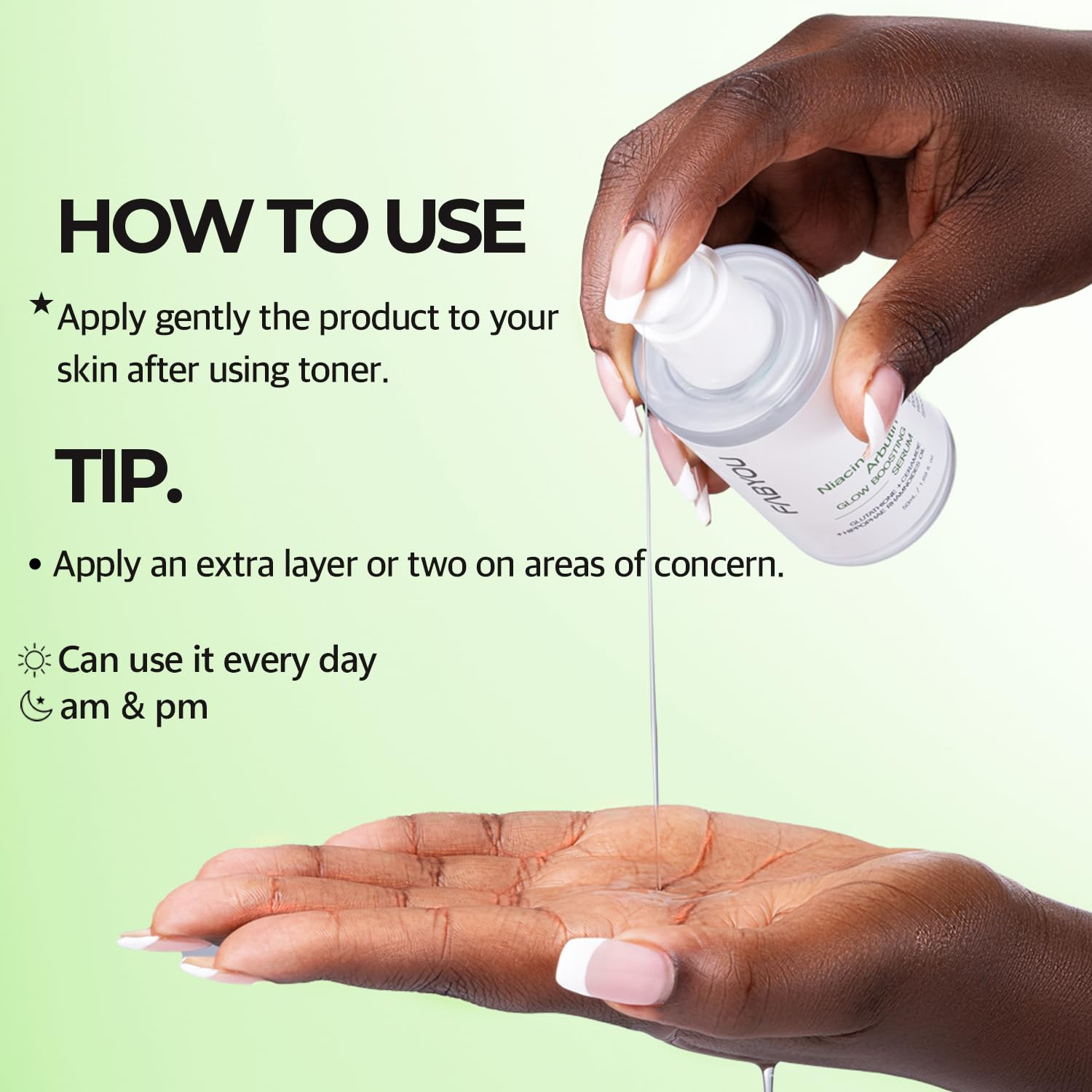 NIACINAMIDE ARBUTIN BRILLO GLOW BOOSTING SÉRUM FACIAL CONCENTRADO 1.69 FL OZ VIDRIO COREANO PARA EL CUIDADO DE LA PIEL, - 5