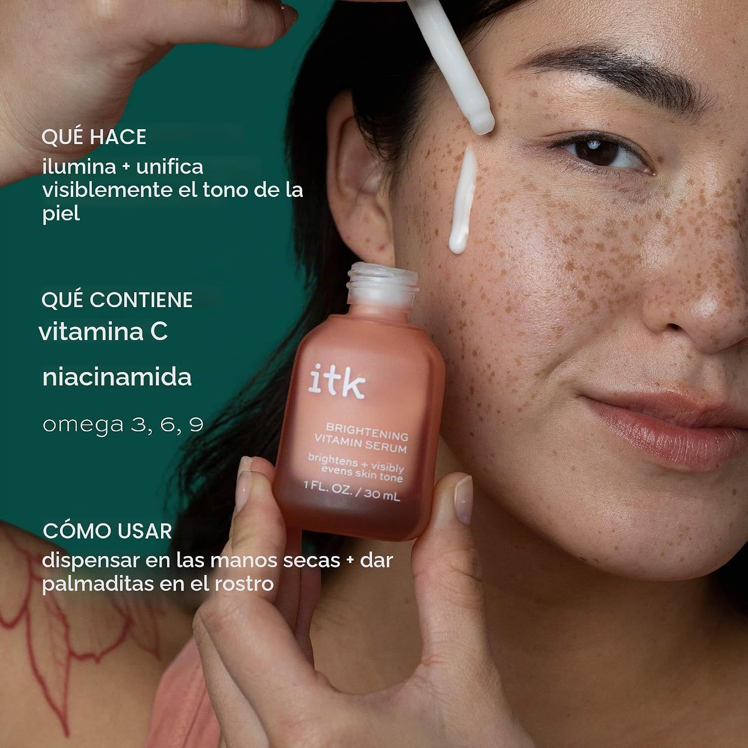 SUERO DE VITAMINAS ILUMINADORAS DE ITK PARA MUJERES - 1 OZ DE SUERO - 2