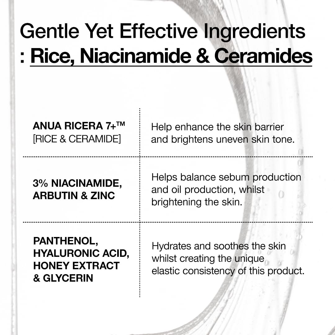 ANUA RICE CERAMIDE 7 SUERO HIDRATANTE DE BARRERA, SUERO HIDRATANTE PARA LA CARA, ARROZ, ÁCIDO HIALURÓNICO, NIACINAMIDA, SIN - 4