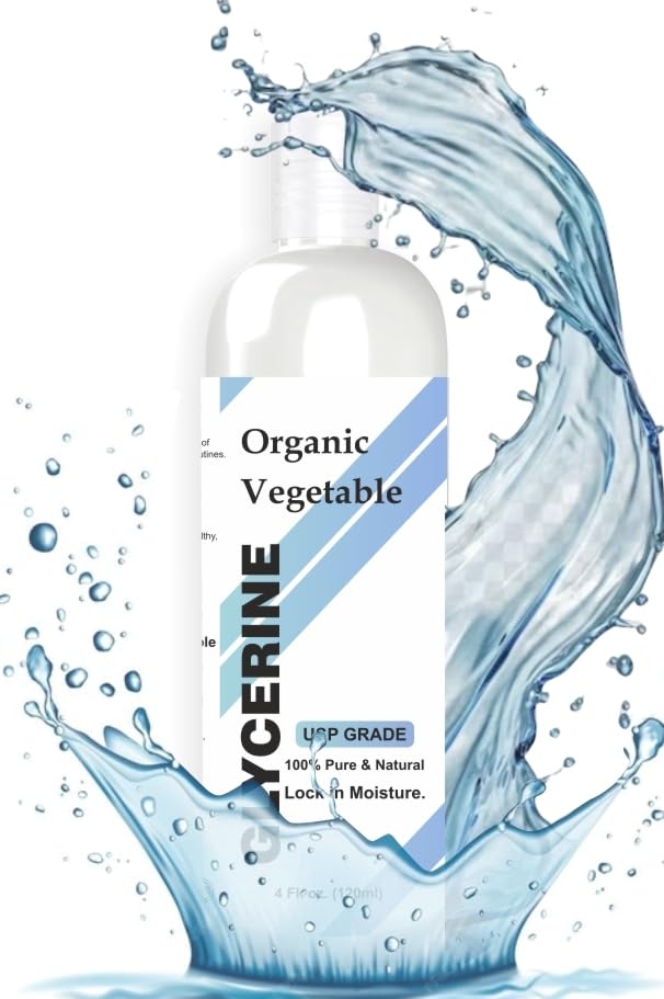 RASLOK GLICERINA VEGETAL 100% PURA Y NATURAL PARA PIEL Y CABELLO CUIDADO VERSÁTIL DE LA PIEL, SUAVIZANTE E HIDRATANTE, 4 FL - 1