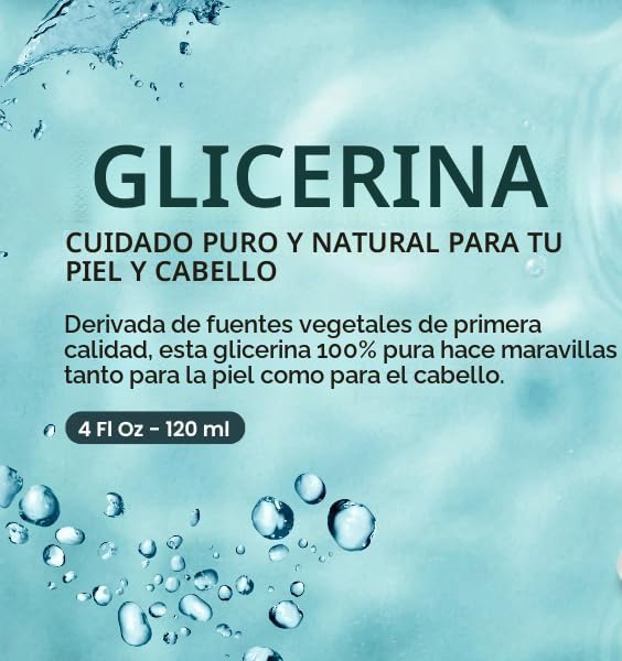 RASLOK GLICERINA VEGETAL 100% PURA Y NATURAL PARA PIEL Y CABELLO CUIDADO VERSÁTIL DE LA PIEL, SUAVIZANTE E HIDRATANTE, 4 FL - 3