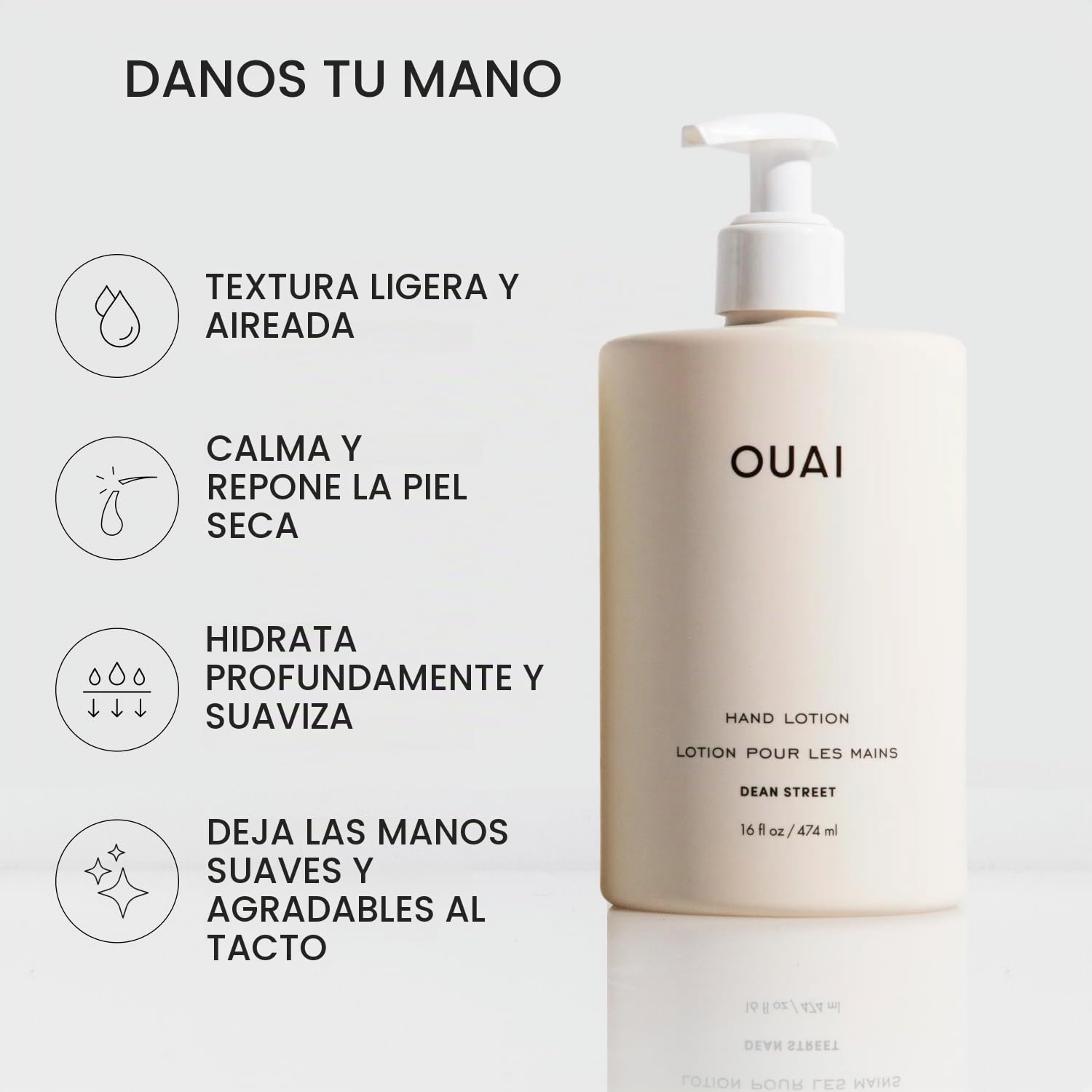 OUAI LOCIÓN DE MANOS - LOCIÓN LIGERA E HIDRATANTE DIARIA PARA PIEL SECA - HECHA CON AGUACATE, ACEITE DE ROSA MOSQUETA - 3