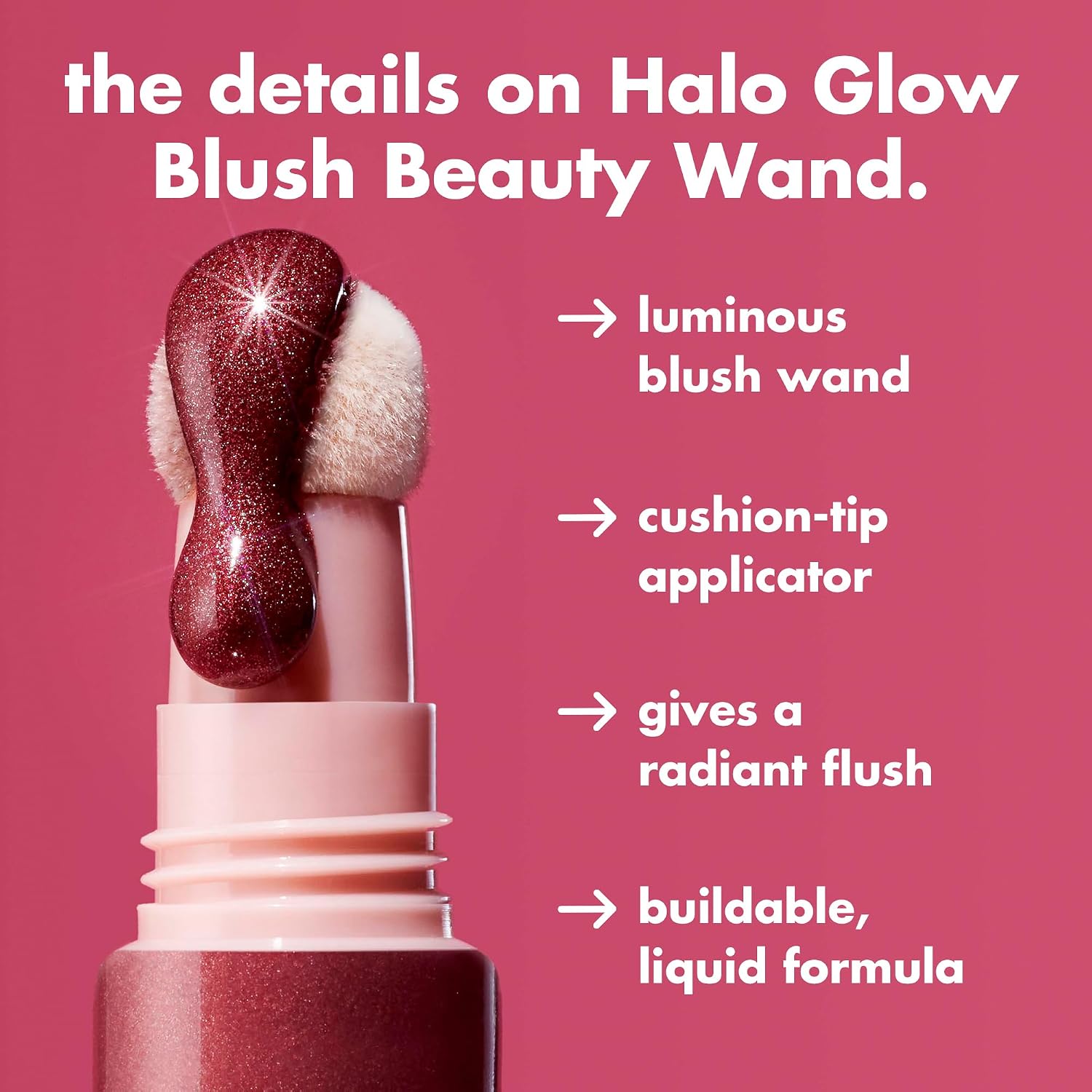 E.L.F. HALO BRILLO GLOW RUBOR MAQUILLAJE BEAUTY WAND, VARITA DE BELLEZA DE RUBOR LÍQUIDO PARA MEJILLAS RADIANTES - 4