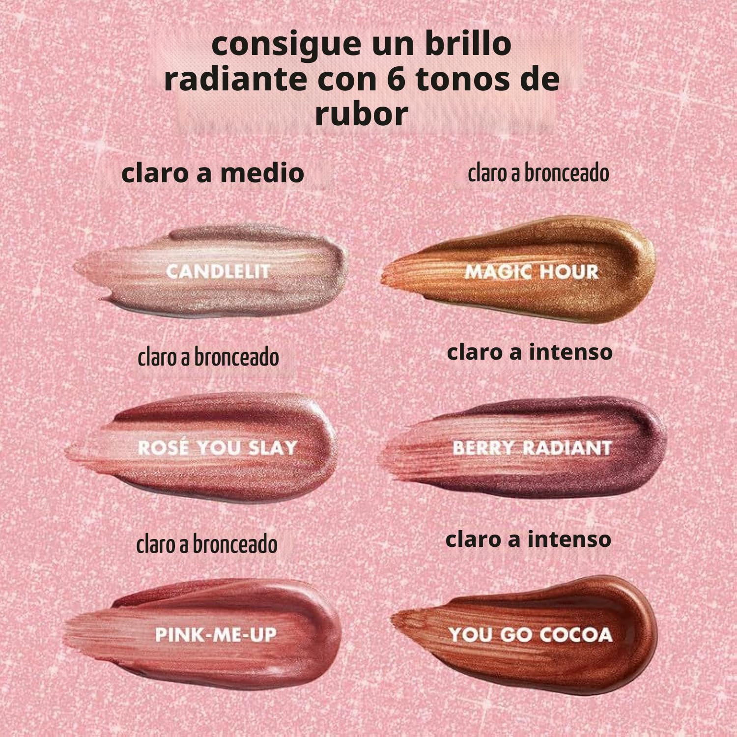 E.L.F. HALO BRILLO GLOW RUBOR MAQUILLAJE BEAUTY WAND, VARITA DE BELLEZA DE RUBOR LÍQUIDO PARA MEJILLAS RADIANTES - 6