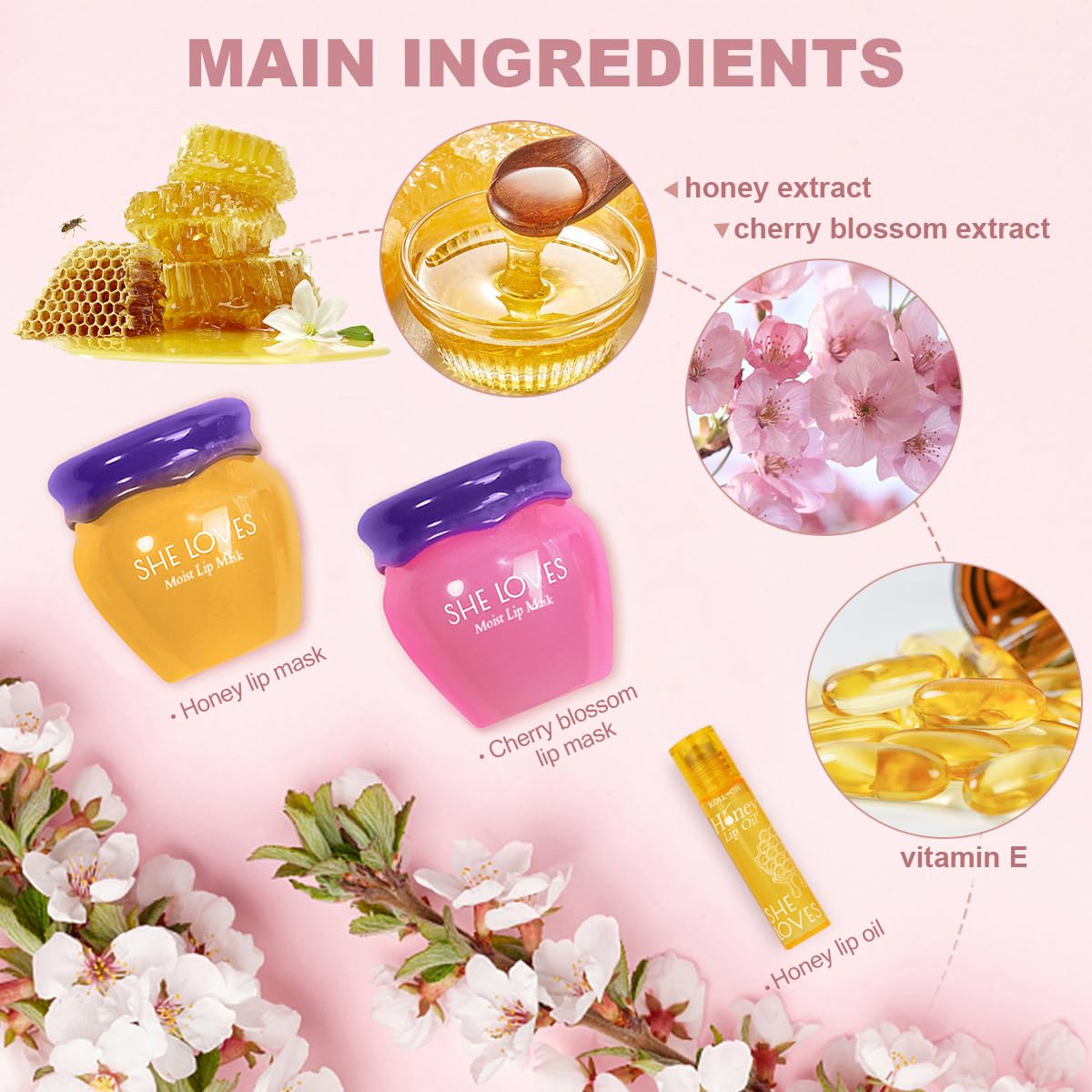 2 PIEZAS MĂSCARA LABIAL NOCTURNA, BĂLSAMO LABIAL REPARADOR DE DĂA Y NOCHE CON MIEL Y SAKURA, BĂLSAMO DE ABEJA PARA DIFUMINAR - 2
