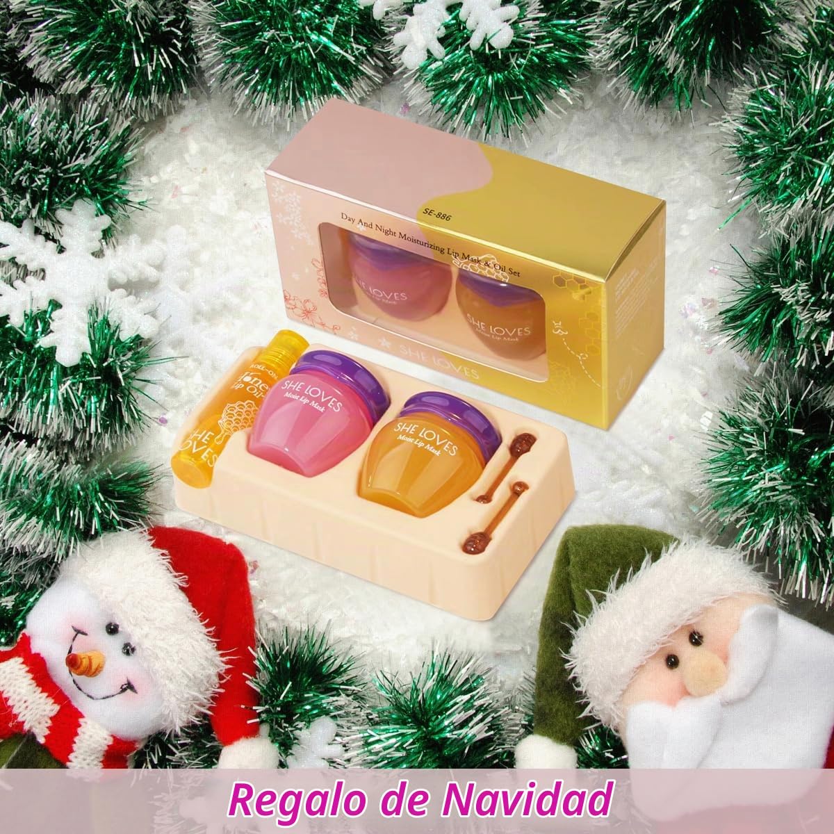 2 PIEZAS MĂSCARA LABIAL NOCTURNA, BĂLSAMO LABIAL REPARADOR DE DĂA Y NOCHE CON MIEL Y SAKURA, BĂLSAMO DE ABEJA PARA DIFUMINAR - 6