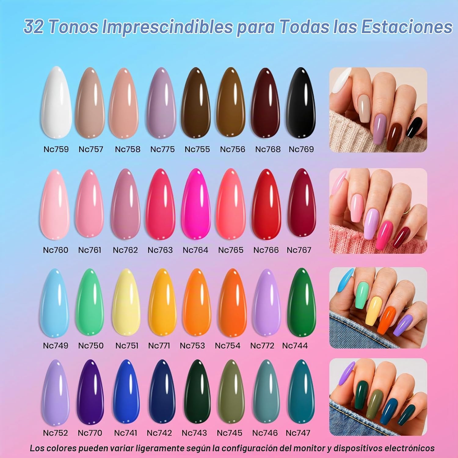 BEETLES DEAL BOX - KIT DE MAQUILLAJE DE ESMALTE DE UÑAS DE GEL CON LUZ UV, 32 COLORES, 68 PIEZAS - 2