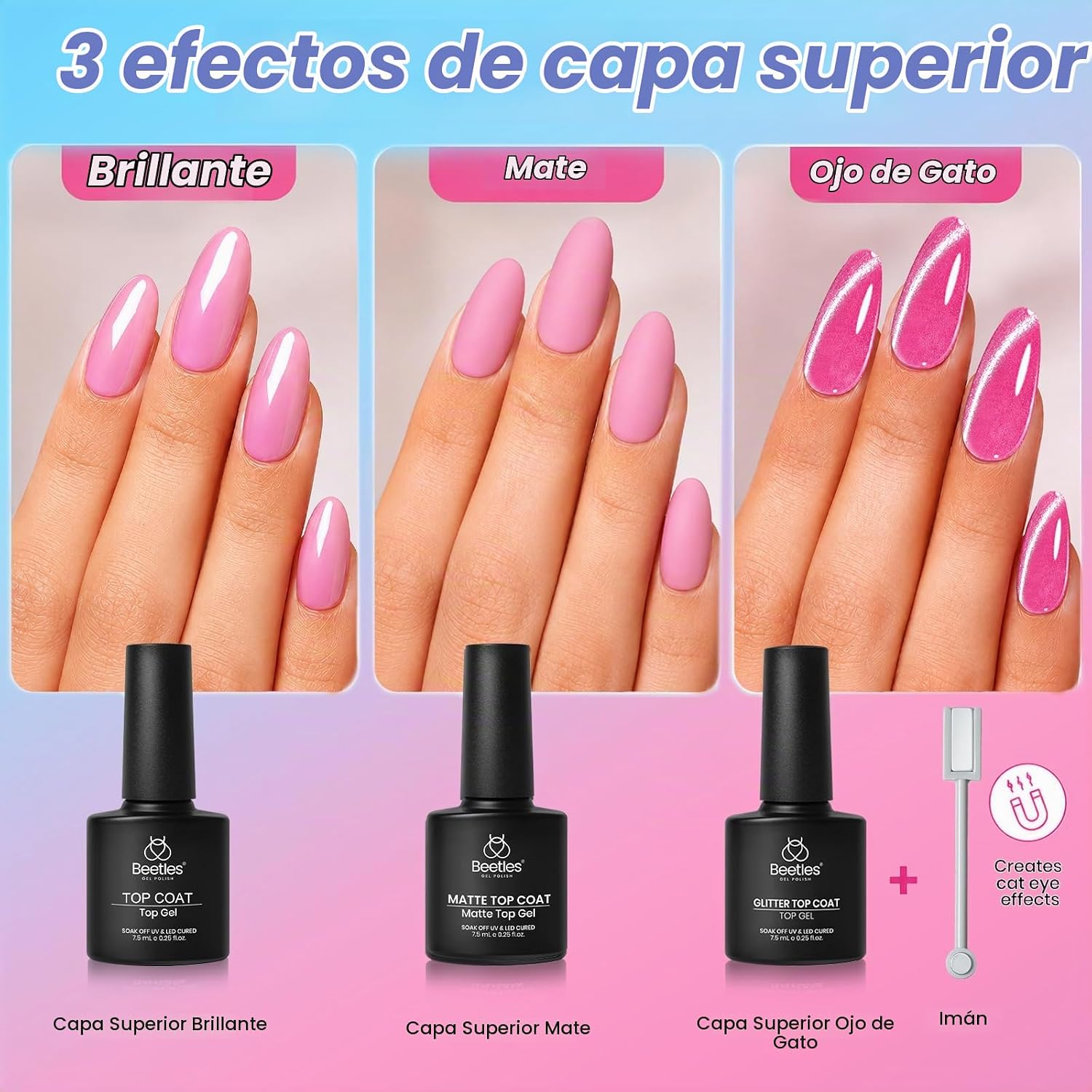 BEETLES DEAL BOX - KIT DE MAQUILLAJE DE ESMALTE DE UÑAS DE GEL CON LUZ UV, 32 COLORES, 68 PIEZAS - 5