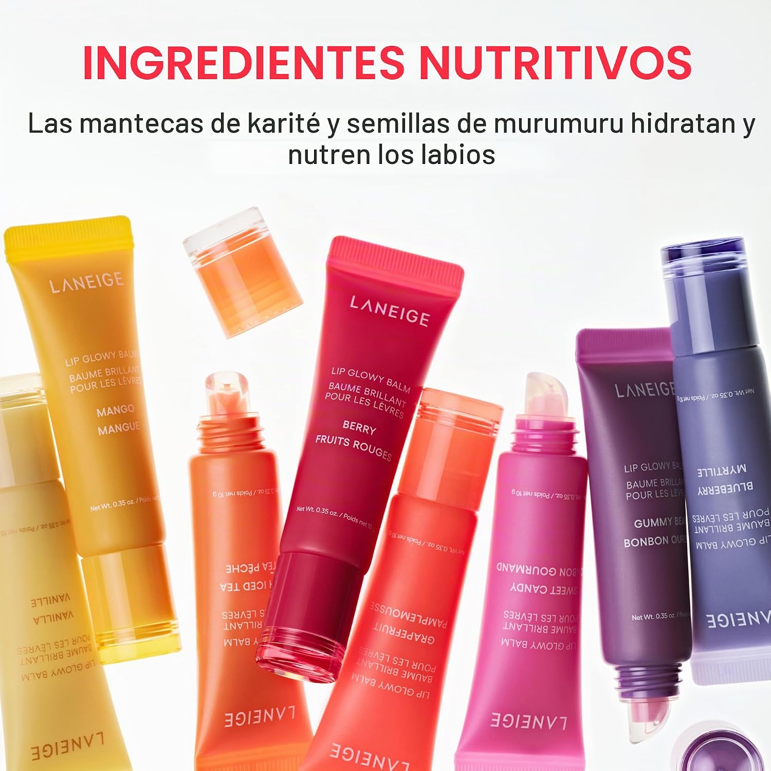 LANEIGE LIP GLOWY BALM: CREMA HIDRATANTE DE LABIOS CON MANTECA DE KARITĂ, PARA UN BRILLO HIDRATANTE Y LABIOS SUAVES - 5