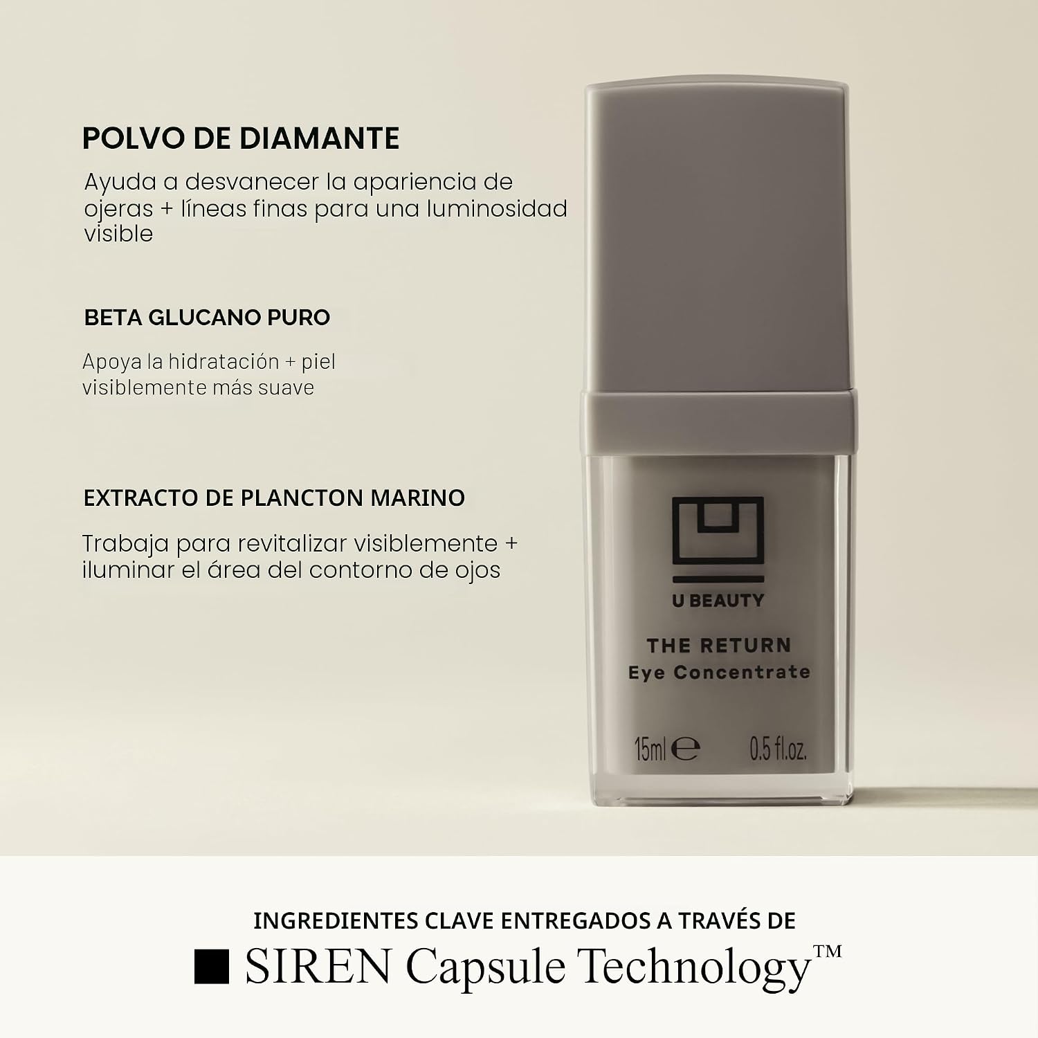 U BEAUTY THE RETURN EYE CONCENTRATE - CREMA PARA OJOS ANTIENVEJECIMIENTO - 0.5 FL OZ - 6