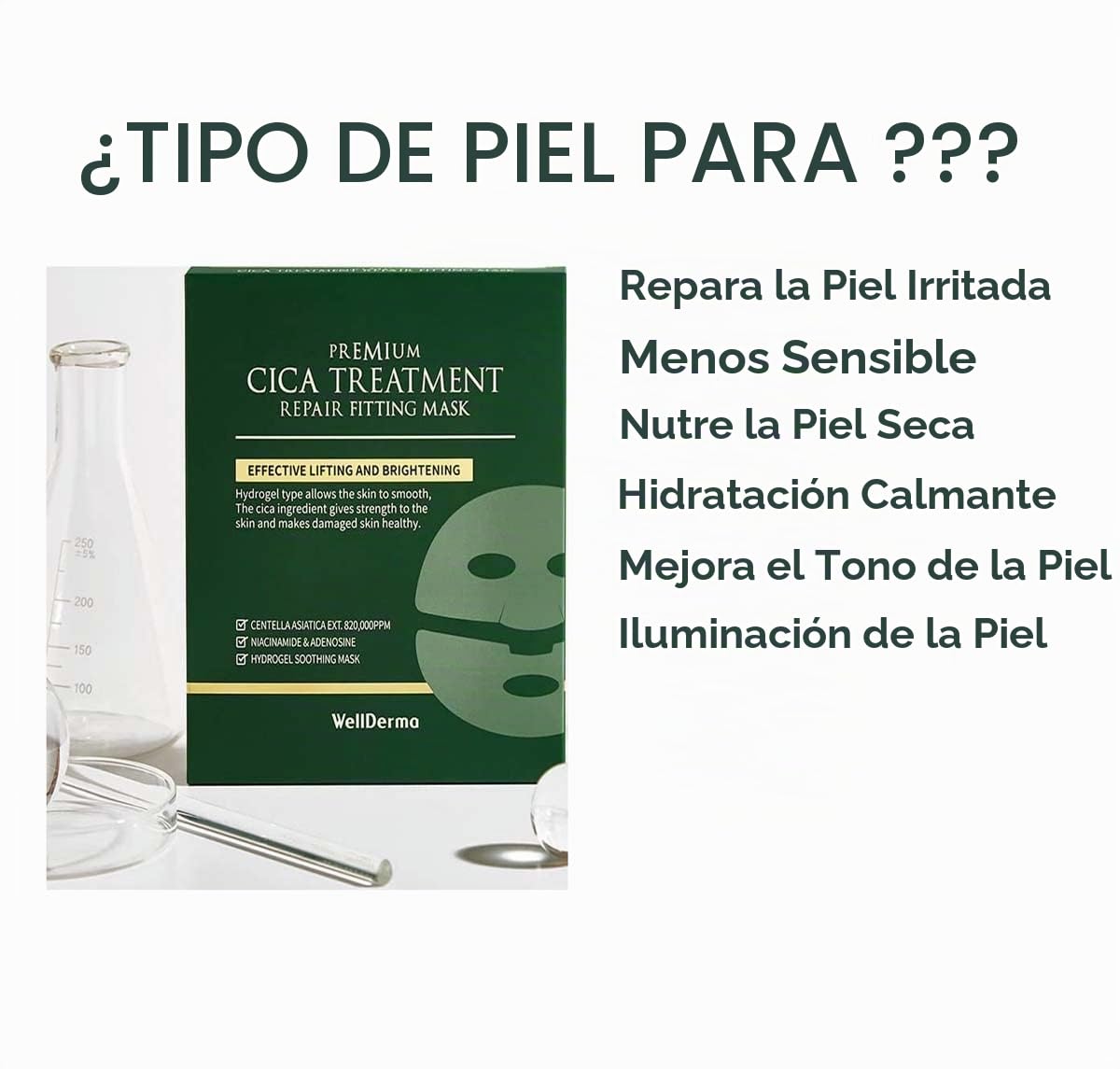 WELLDERMA MASCARILLA DE HIDROGEL DE TRATAMIENTO DE CICA PREMIUM, 0.88 OZ X 4 HOJAS, MASCARILLA DE HIDROGEL CALMANTE E - 4