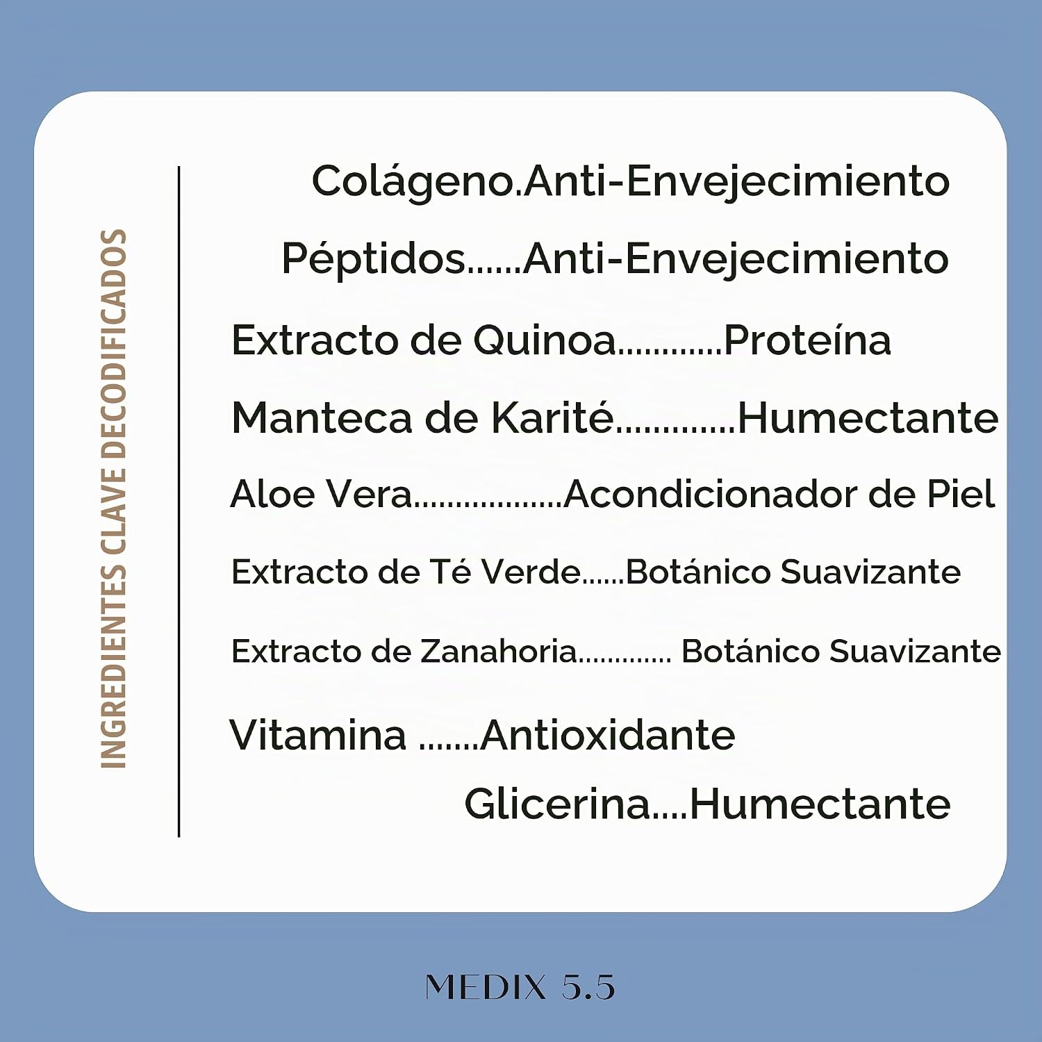 MEDIX 5.5 CREMA DE RETINOL CREMA DE COLÁGENO PARA EL CUIDADO DE LA PIEL, LOCIÓN HIDRATANTE PARA EL CUERPO Y LA CARA, LOCIÓN - 7
