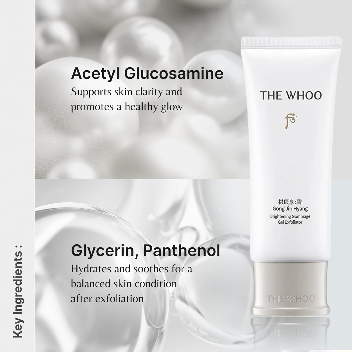 THE WHOO GONG JIN HYANG ILUMINADOR ACLARADOR GOMMAGE GEL EXFOLIATOR EXFOLIANTE SUAVIZANTE Y REFINADOR DE BRILLO CON CUENTAS - 4