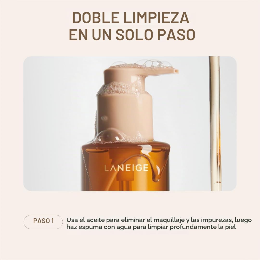 LANEIGE PERFECT RENEW LIMPIADOR NUTRITIVO DE ACEITE A ESPUMA: LAVADO FACIAL ANTIENVEJECIMIENTO 2 EN 1 PARA UN BRILLO - 5