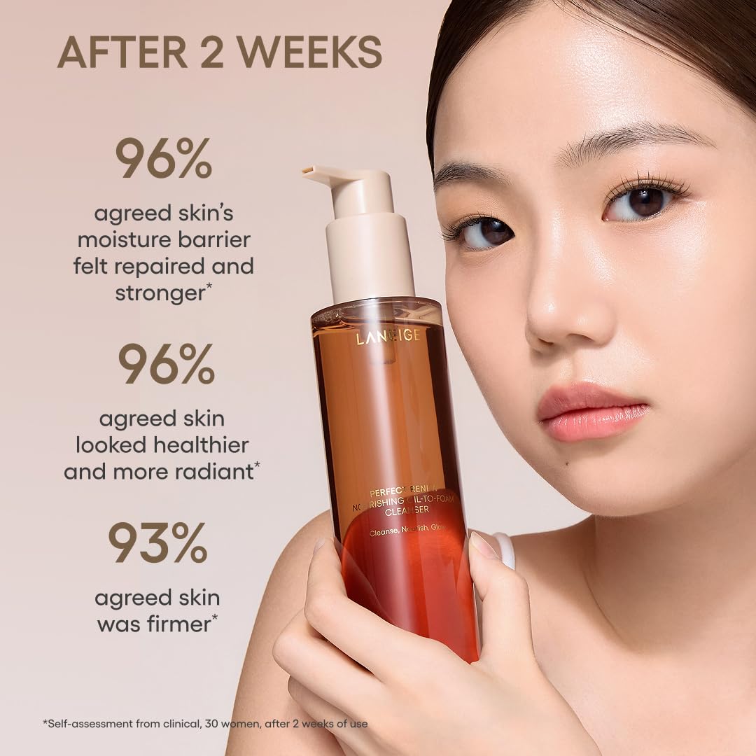LANEIGE PERFECT RENEW LIMPIADOR NUTRITIVO DE ACEITE A ESPUMA: LAVADO FACIAL ANTIENVEJECIMIENTO 2 EN 1 PARA UN BRILLO - 6