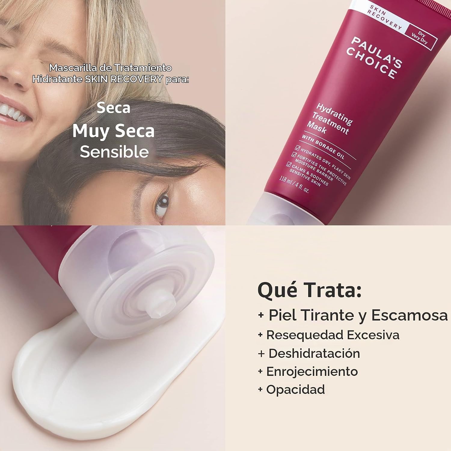 PAULA S CHOICE SKIN RECOVERY MASCARILLA FACIAL DE TRATAMIENTO HIDRATANTE, BOTELLA DE 4 ONZAS, PARA PIEL EXTRA SECA - 3