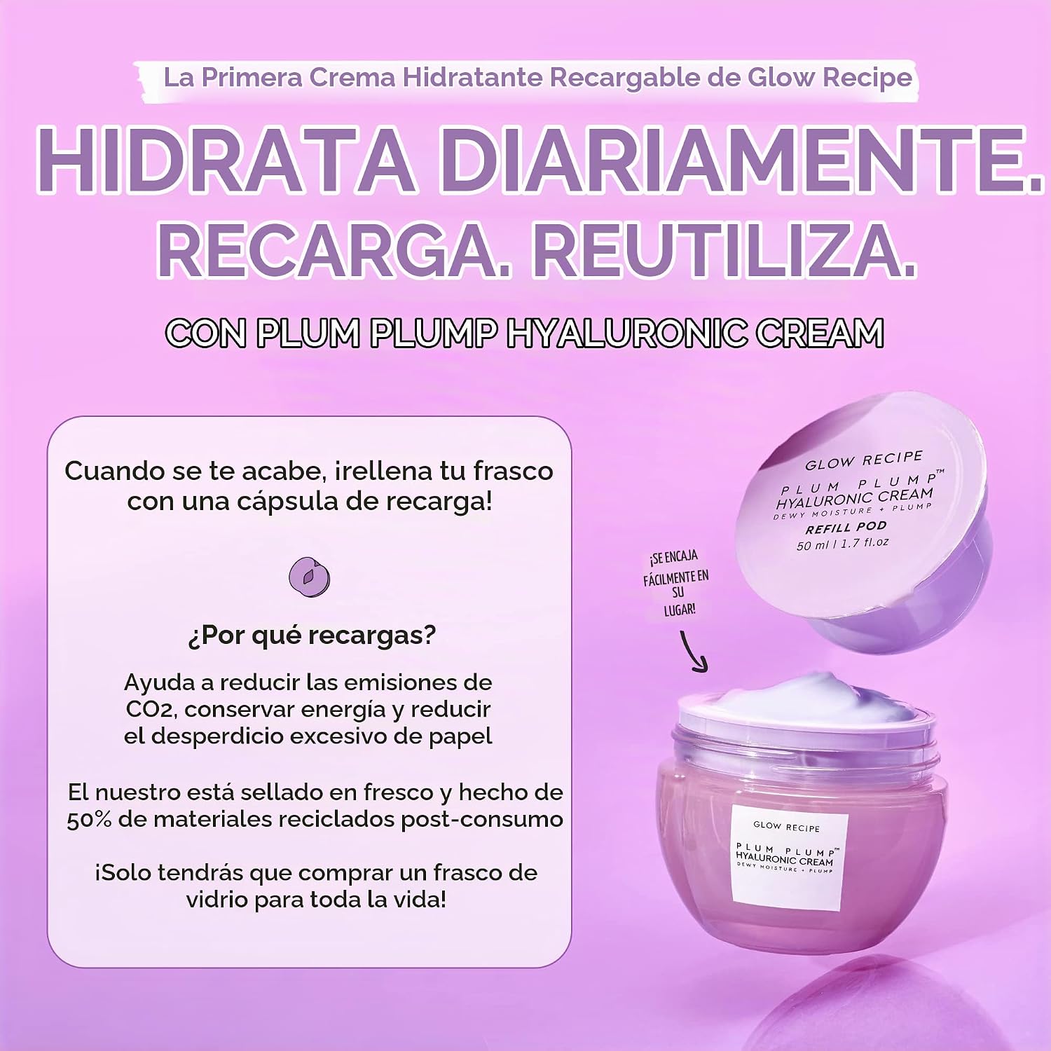 BRILLO GLOW RECIPE PLUM PLUMP - CREMA FACIAL CON ÁCIDO HIALURÓNICO, CREMA HIDRATANTE, REAFIRMANTE Y VOLUMINIZADORA FACIAL - 7