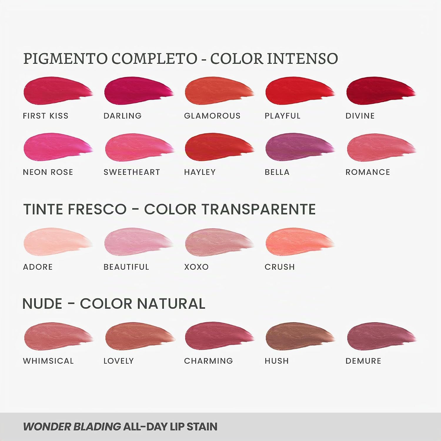 WONDERSKIN LIP STAIN - MASCARILLA DE LARGA DURACIÓN, IMPERMEABLE, TINTE LABIAL - 7
