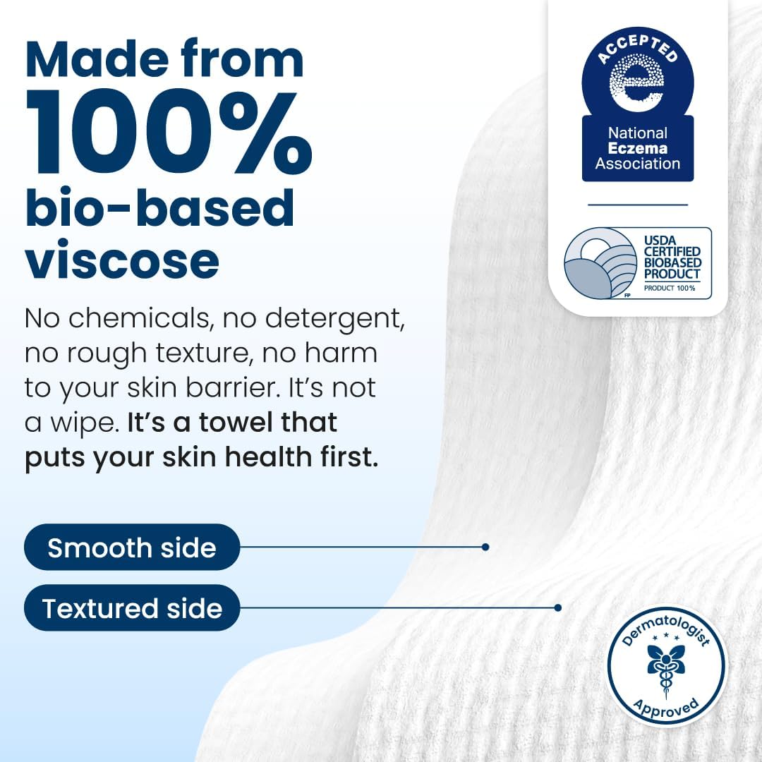 CLEAN SKIN CLUB CLEAN TOWELS XL , TOALLA FACIAL 100% USDA BIOBASED, TOALLA FACIAL DESECHABLE, ACEPTADA POR ECZEMA - 7