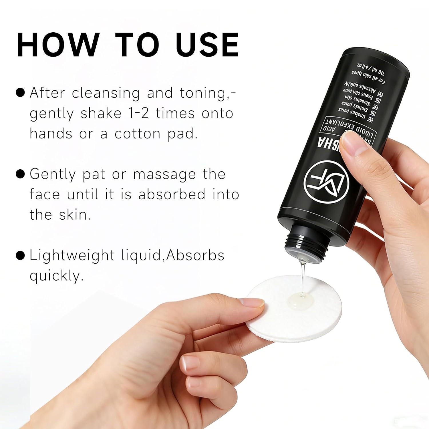 SUERO EXFOLIANTE LÍQUIDO DE ÁCIDO SALICÍLICO BHA 2% PARA ELIMINACIÓN DE PUNTOS NEGROS, DESATASCA LOS POROS, SUAVIZA - 4