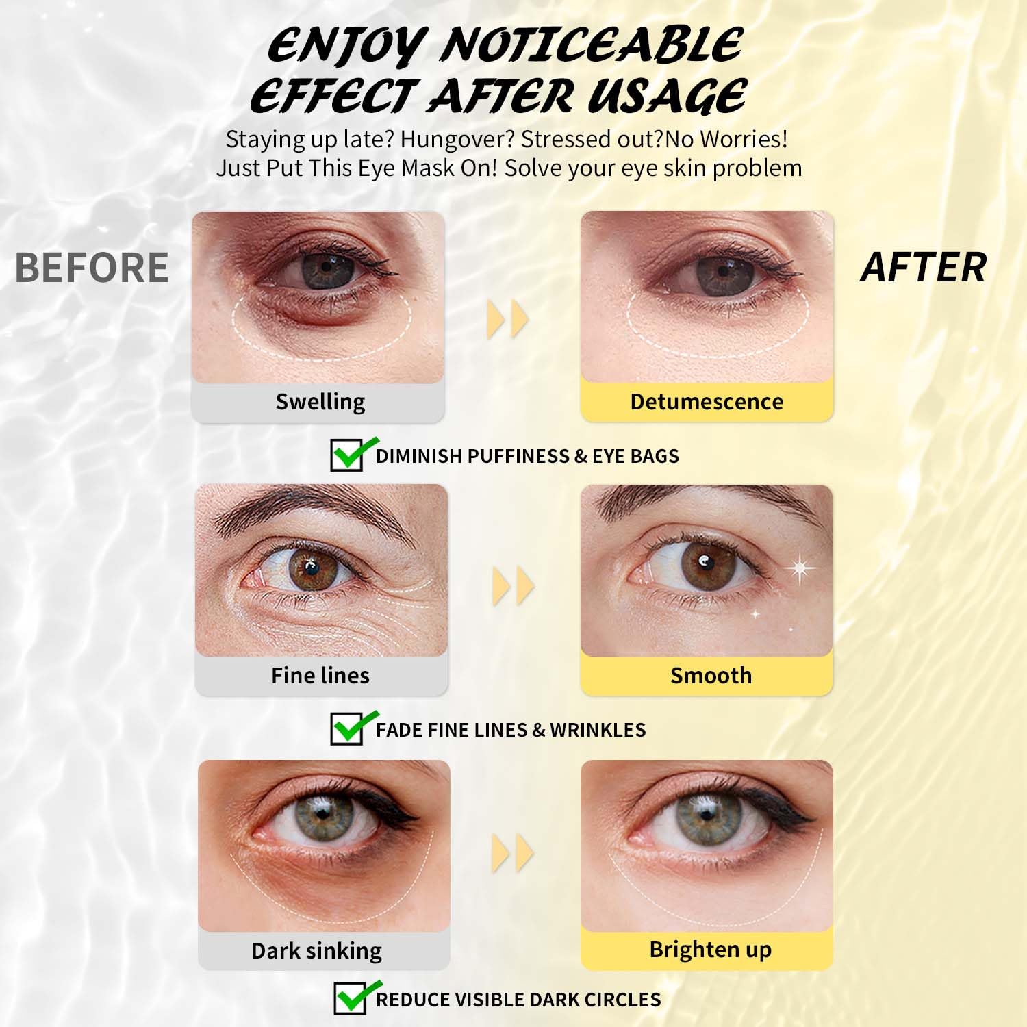 MASKISS PARCHES PARA DEBAJO DE LOS OJOS 25 PARES , MASCARILLAS DE CAFEĂNA PARA OJERAS, OJOS HINCHADOS Y BOLSAS DEBAJO - 4