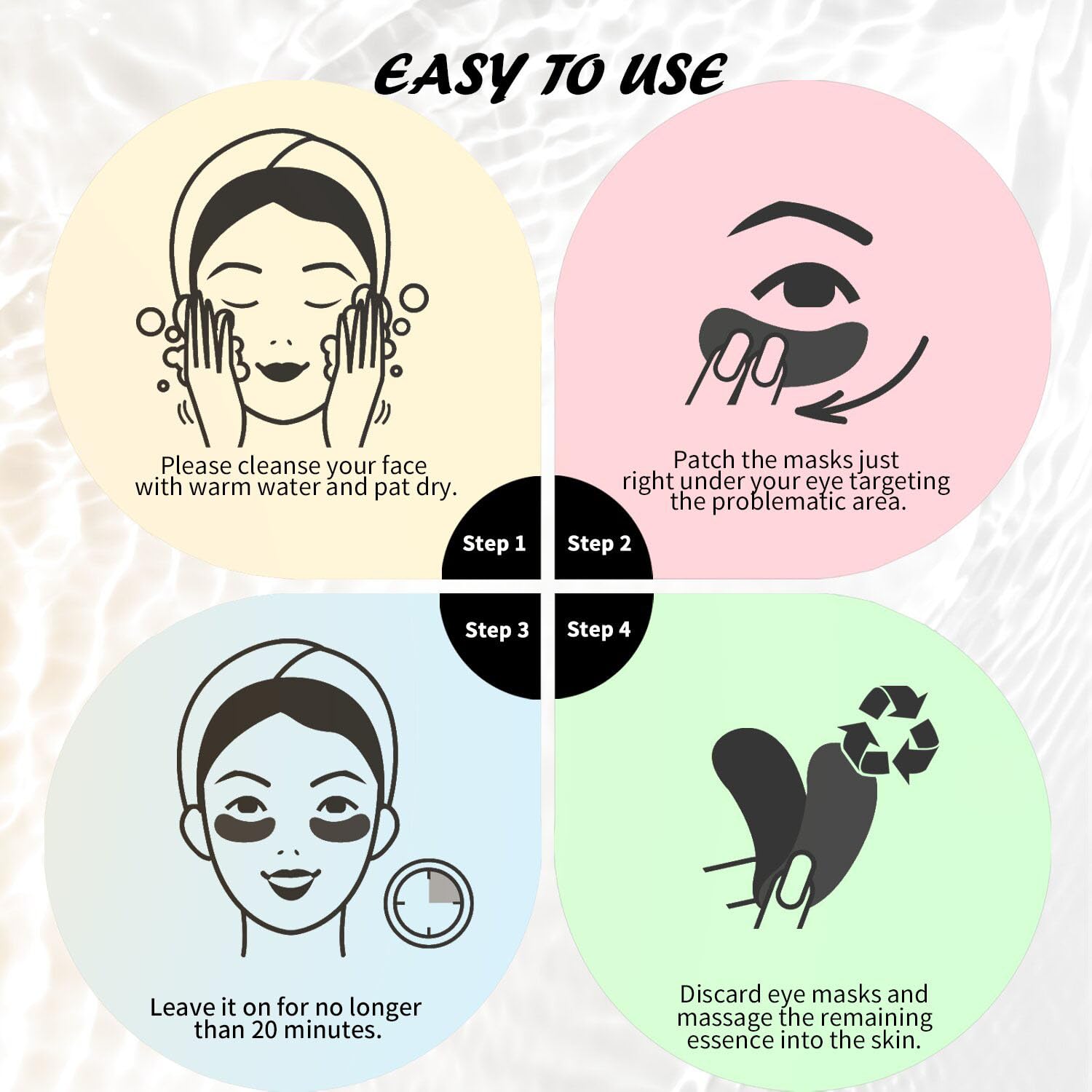 MASKISS PARCHES PARA DEBAJO DE LOS OJOS 25 PARES , MASCARILLAS DE CAFEĂNA PARA OJERAS, OJOS HINCHADOS Y BOLSAS DEBAJO - 7
