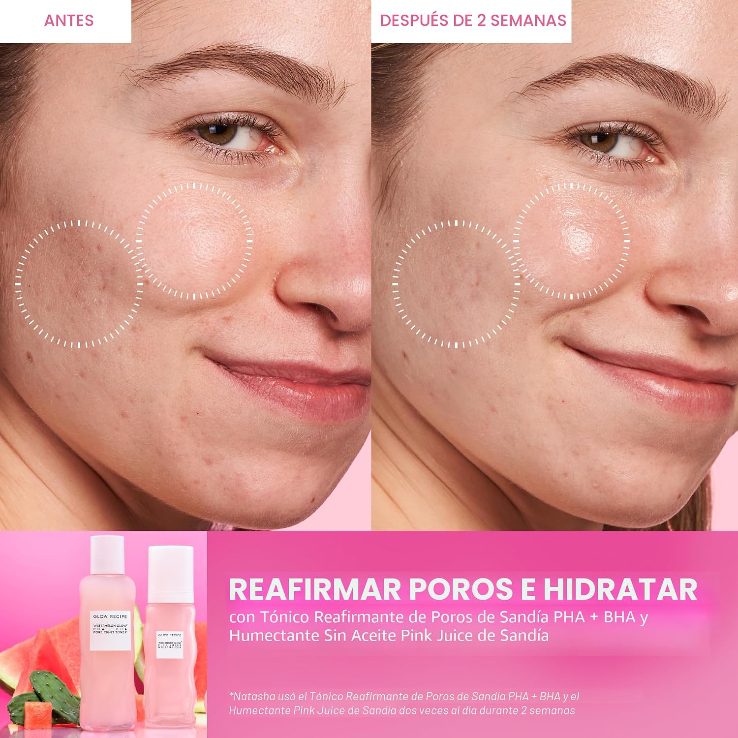 BRILLO GLOW RECIPE PHA BHA TÓNICO FACIAL - MINIMIZADOR DE POROS COREANO PARA CUIDADO DE LA PIEL Y EXFOLIANTE FACIAL SUAVE - 3