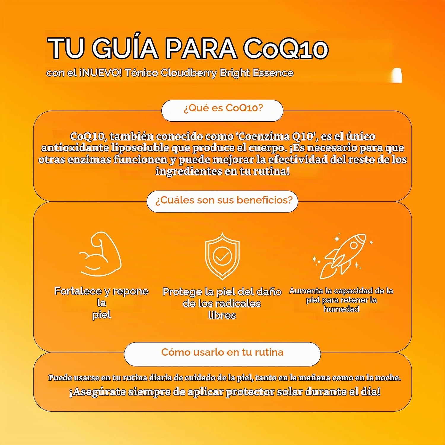 BRILLO GLOW RECIPE TĂNICO ILUMINADOR CLOUDBERRY DE TAMAĂO DE VIAJE ESENCIA PARA EL CUIDADO DE LA PIEL-COQ10 TĂNICO FACIAL - 4