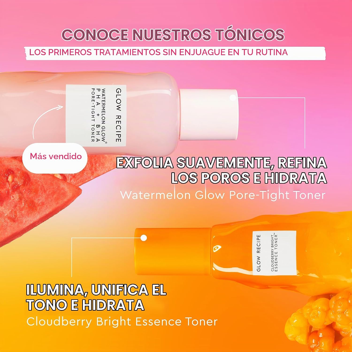 BRILLO GLOW RECIPE TĂNICO ILUMINADOR CLOUDBERRY DE TAMAĂO DE VIAJE ESENCIA PARA EL CUIDADO DE LA PIEL-COQ10 TĂNICO FACIAL - 7